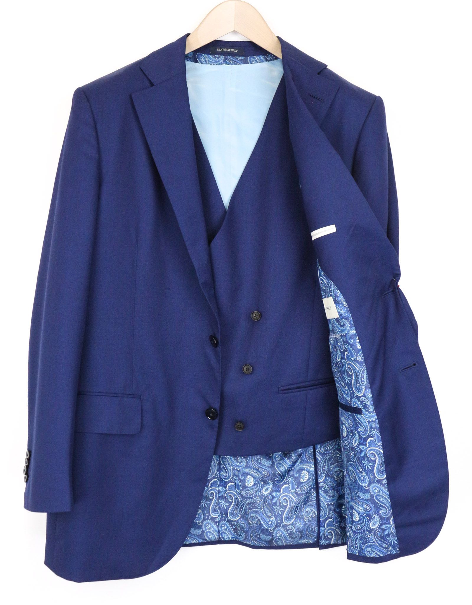 Suitsupply LA SPALLA UK42R Blue Wool Waistcoat Suit 76135 Size 42R - 1 Thumbnail