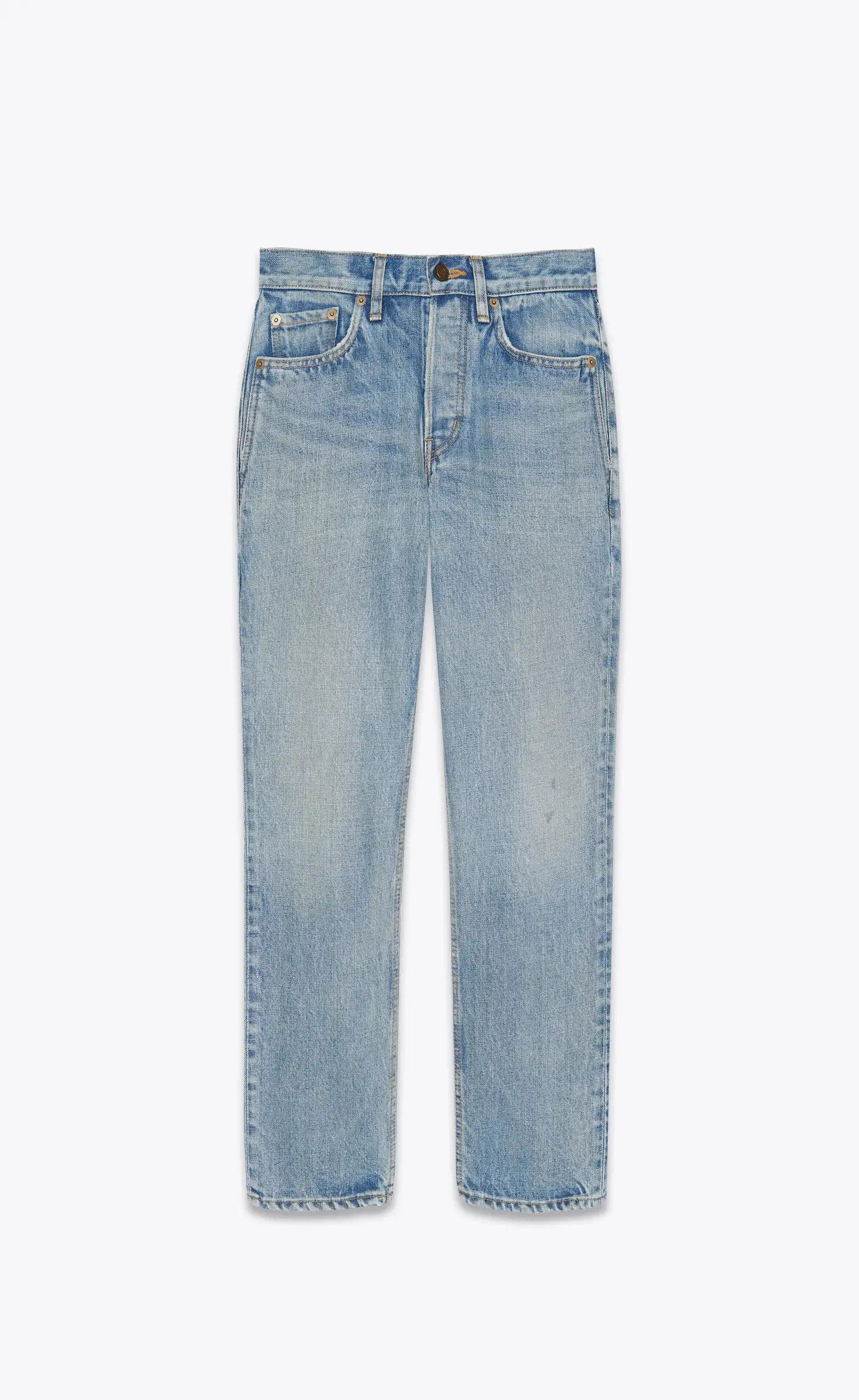 Saint Laurent Paris oc11z1025 688488 Venice Cropped Jeans In Authentic Denim Size 29" - 1 Thumbnail