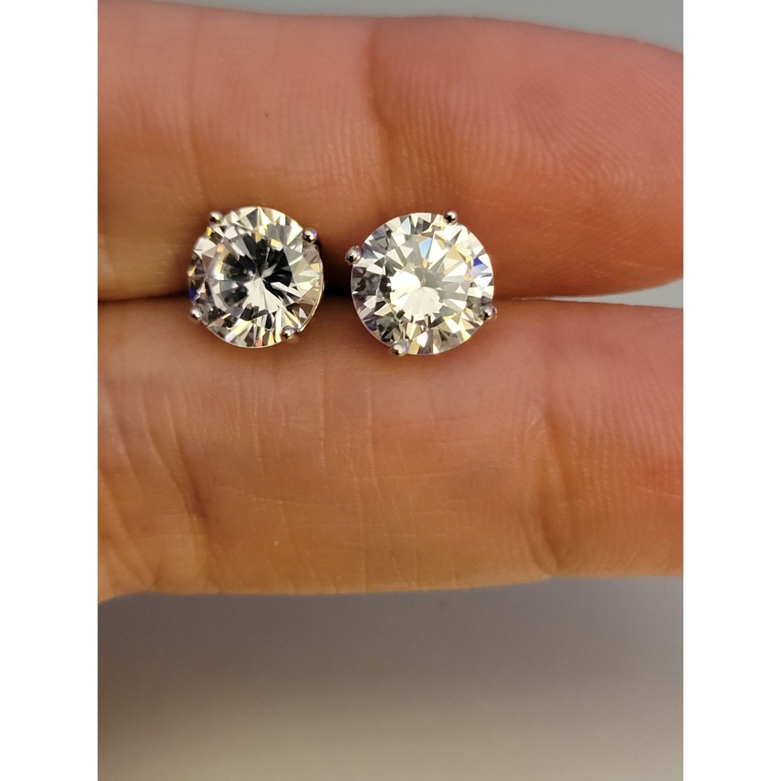 Other Sterling Silver 2 ct Cubic Zirconia Stud Earrings Size ONE SIZE - 4 Thumbnail