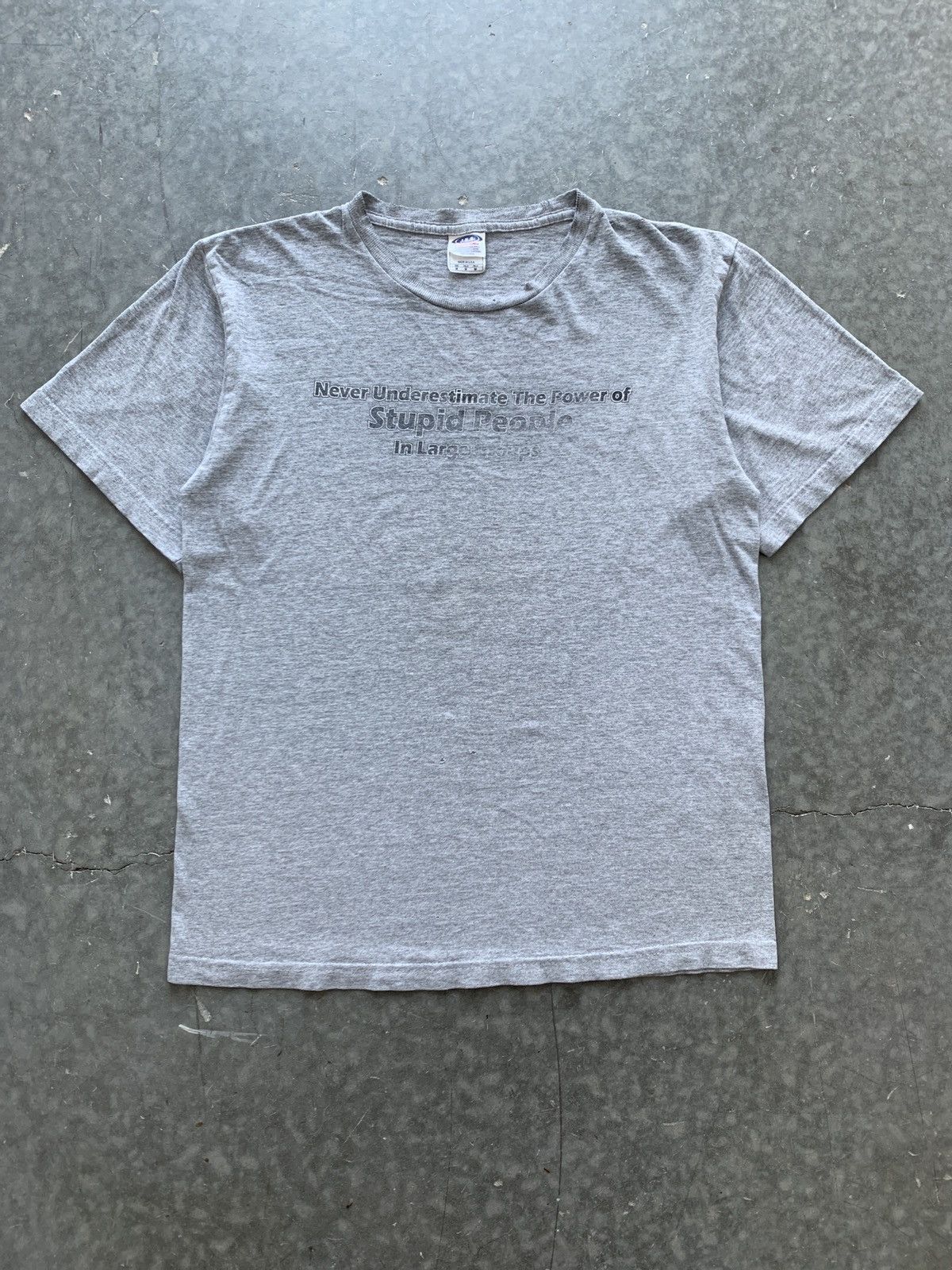 Unsound Rags × Vintage Funny Vintage Y2K “Never Underestimate Stupid People” Tee Size US M / EU 48-50 / 2 - 2 Thumbnail