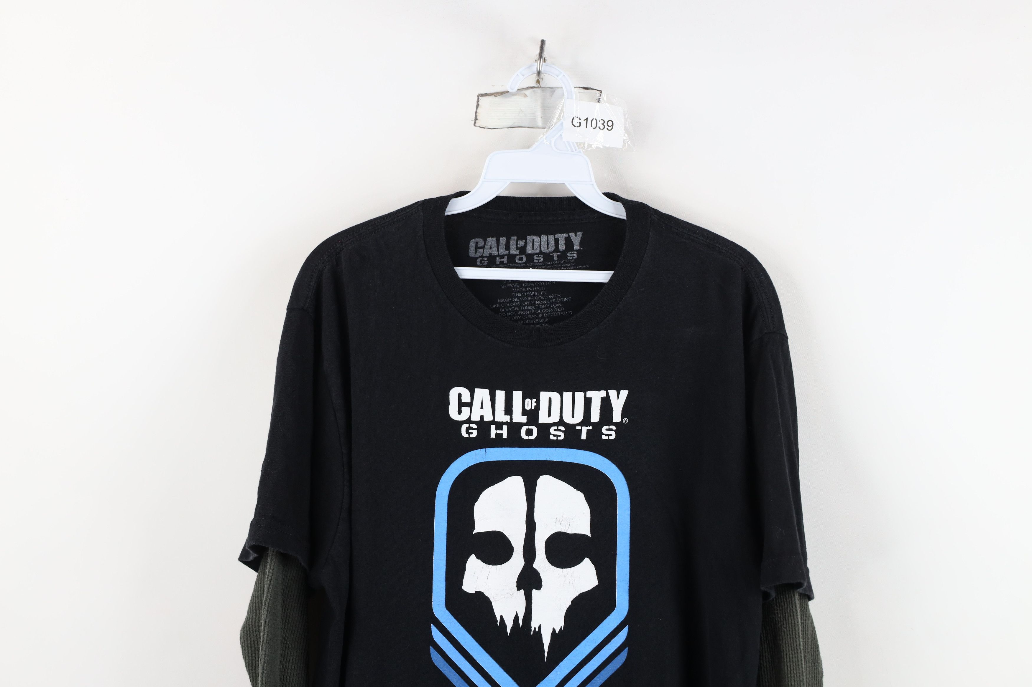 Vintage Vintage Y2K Call of Duty Ghosts Knit Long Sleeve T-Shirt Size US L / EU 52-54 / 3 - 2 Thumbnail