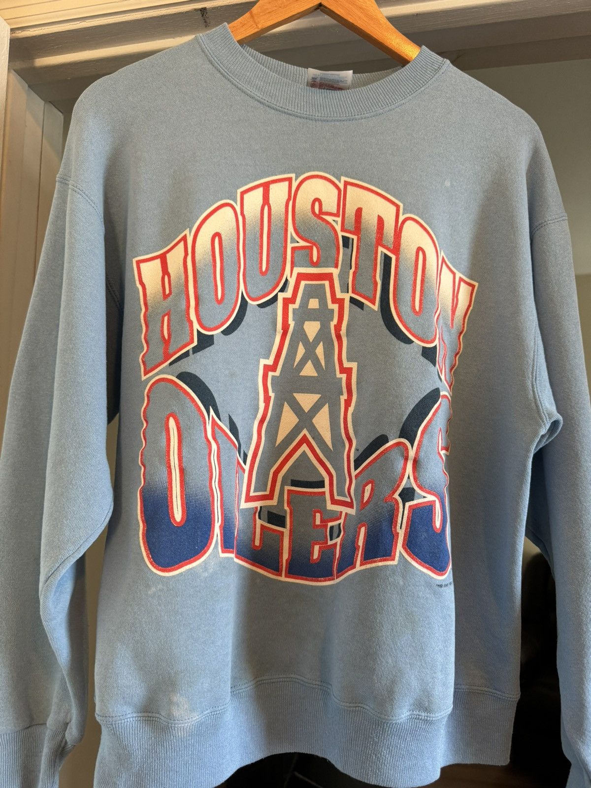 Hanes × NFL × Vintage Houston Oilers vintage sweatshirt size L Size US L / EU 52-54 / 3 - 1 Thumbnail