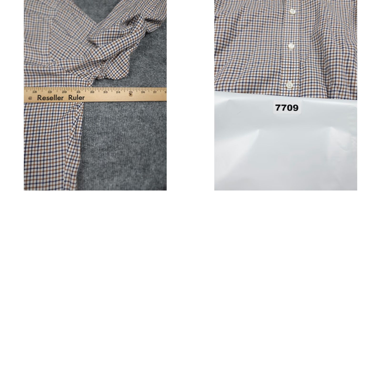 Proper Cloth Proper Cloth Men’s Dress Shirt Beige Check Oxford Cotton Crowder Shirt Size 46R - 8 Thumbnail