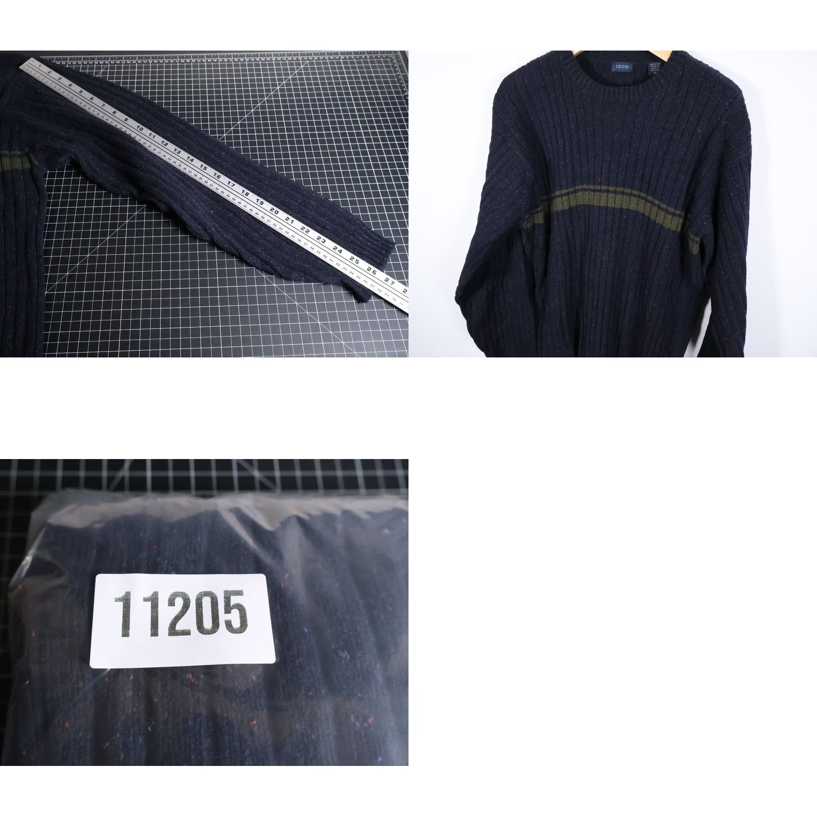 Izod IZOD Sweater Crew Neck XL Blue Striped Thick Knit Cotton Nylon Pull Over Men’s Classic Preppy Size US XL / EU 56 / 4 - 8 Thumbnail