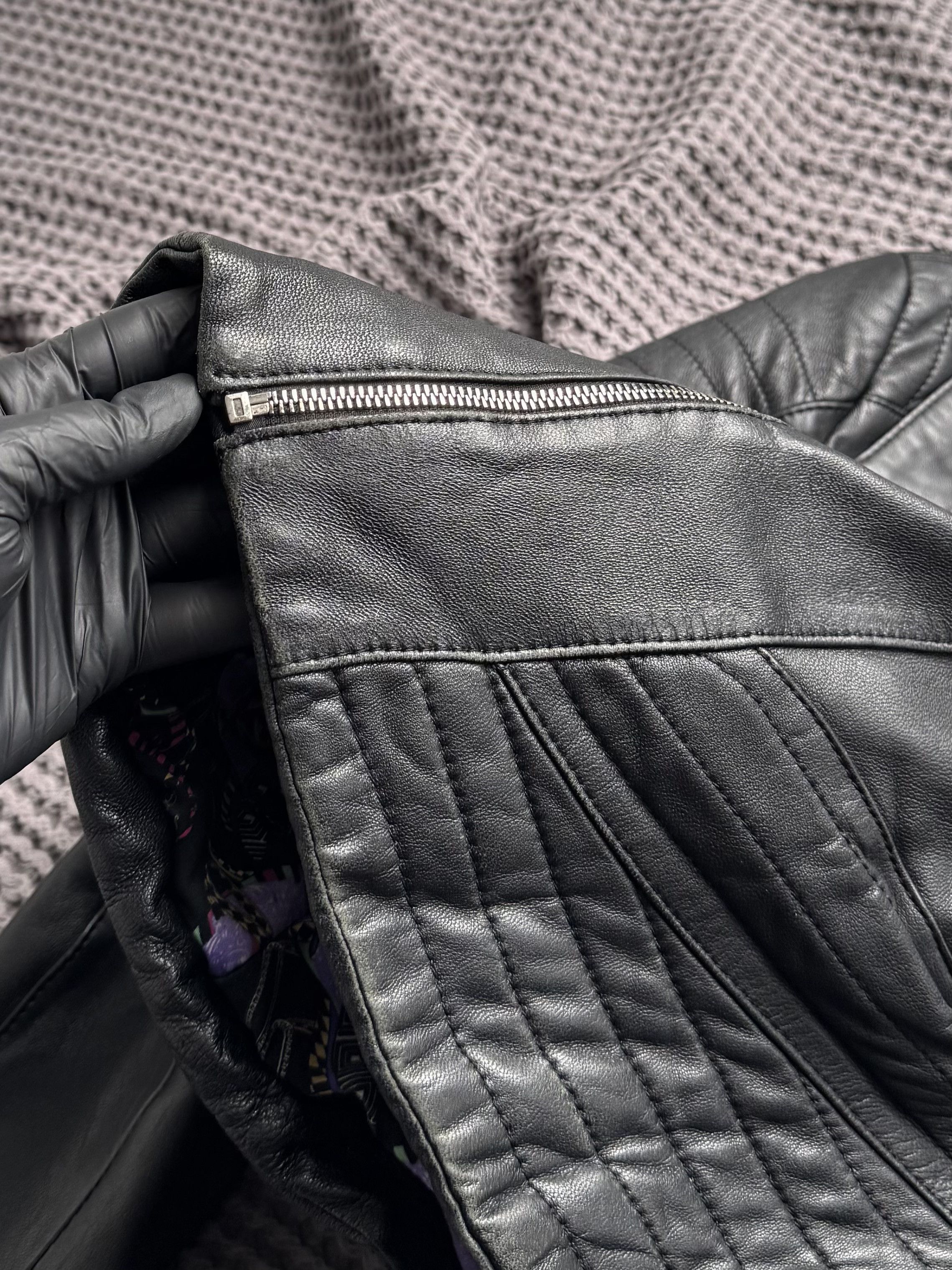 Vintage Vintage Leather Biker Jacket Moto Zip Quilted Slim Fit Coat Size S / US 4 / IT 40 - 6 Thumbnail