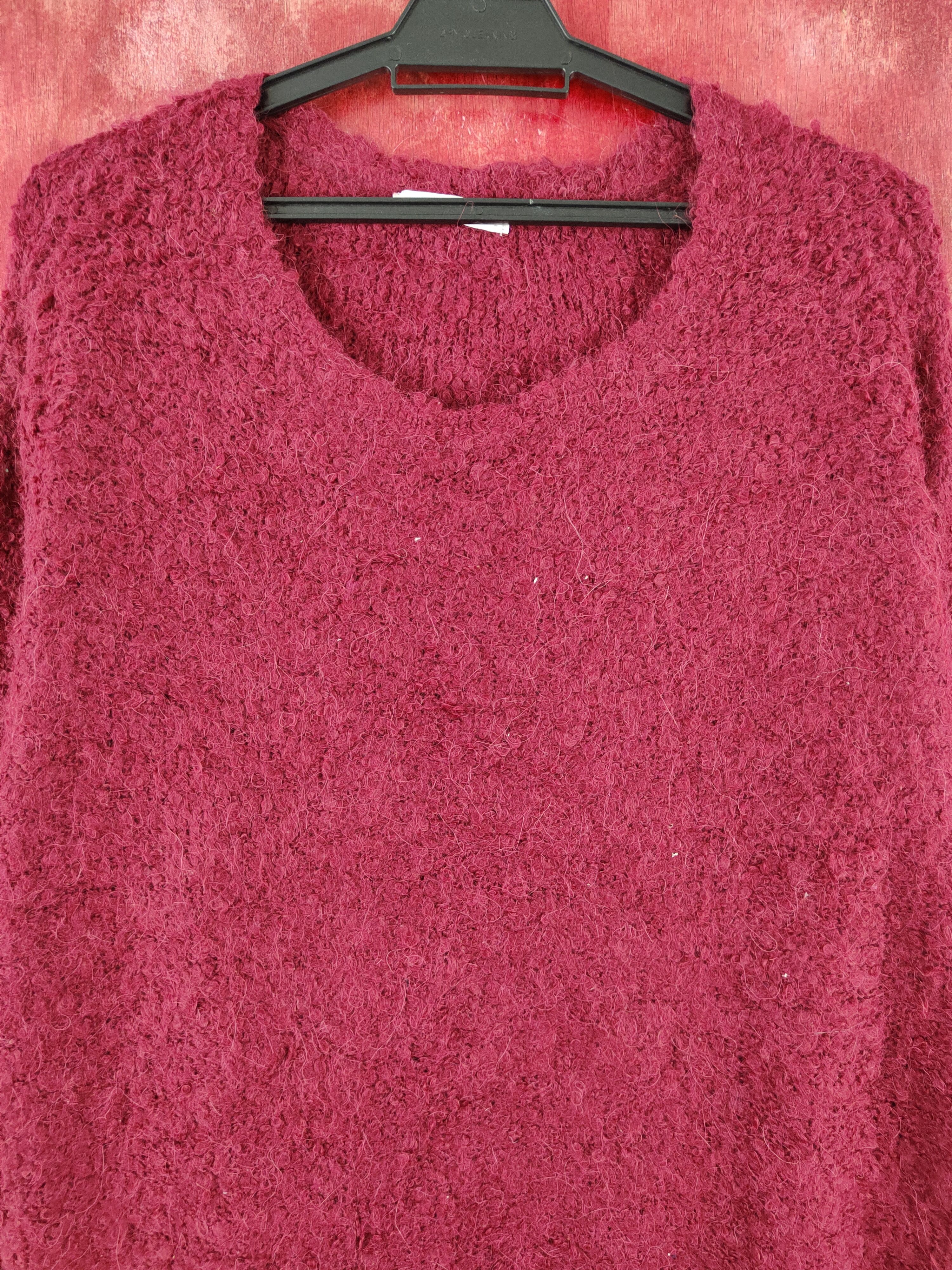 Aran Isles Knitwear Lowrys Farm Maroon Fur Mohair Knitwear #S2022 Size L / US 10 / IT 46 - 2 Thumbnail
