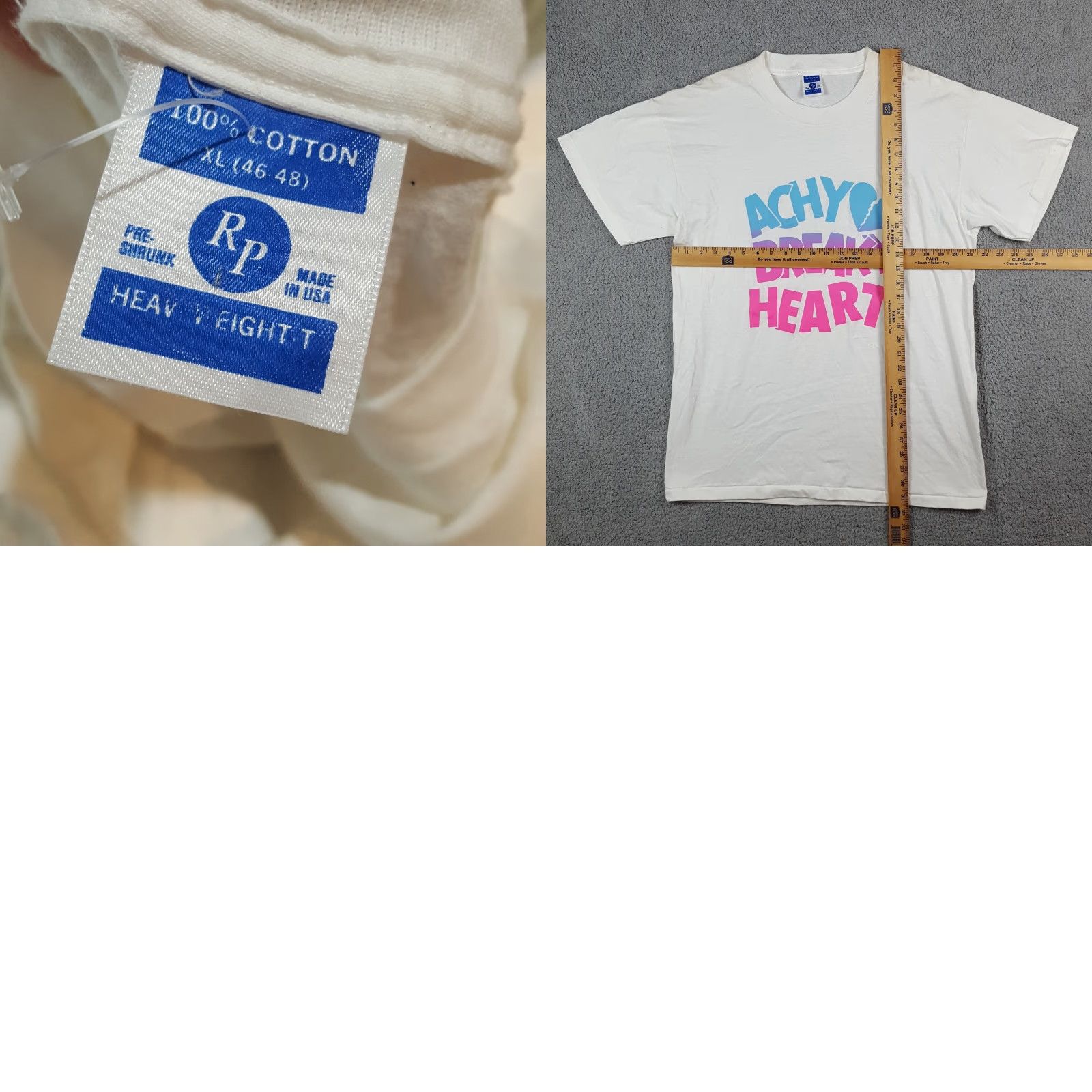 Vintage Vintage Billy Ray Cyrus Achy Breaky Heart T-Shirt XL White 90s Country Music Western Retro Men Size US XL / EU 56 / 4 - 8 Thumbnail