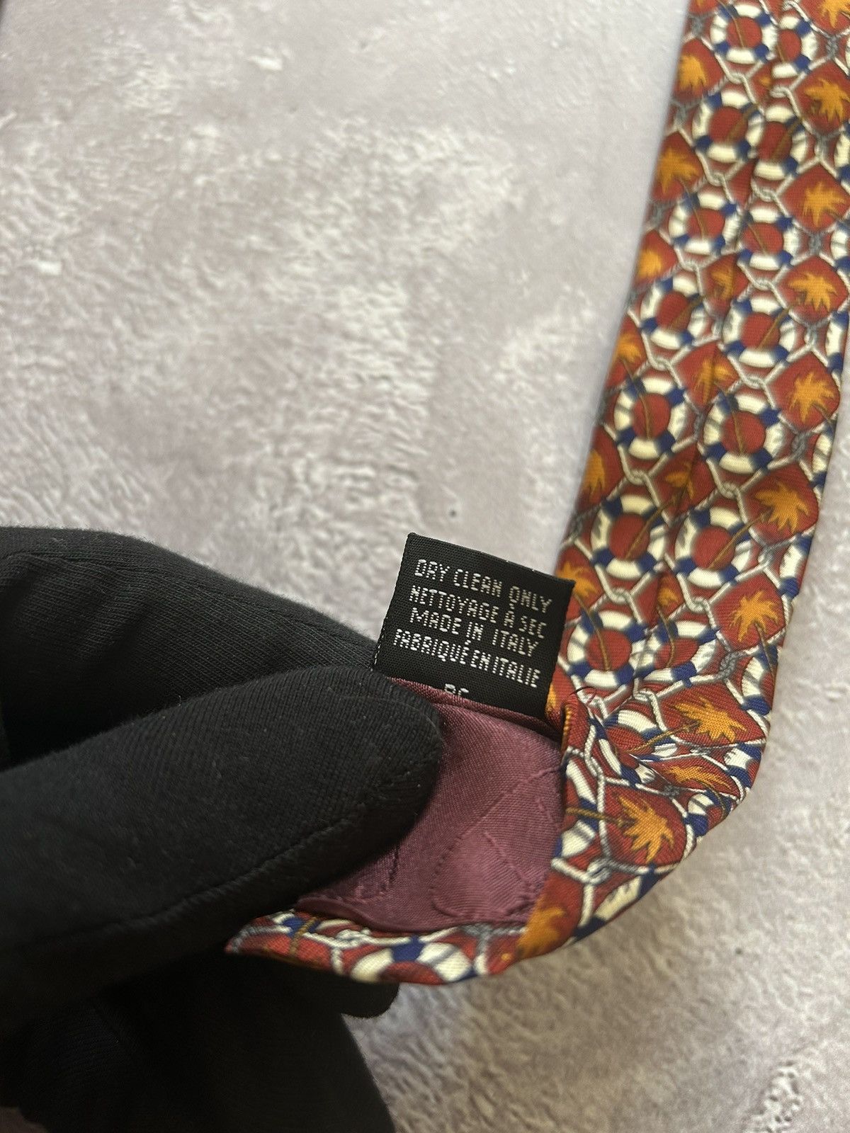 Alfred Dunhill Alfred Dunhill Lifebuoy Colorful Print Pattern Silk Tie 57" Size ONE SIZE - 7 Thumbnail