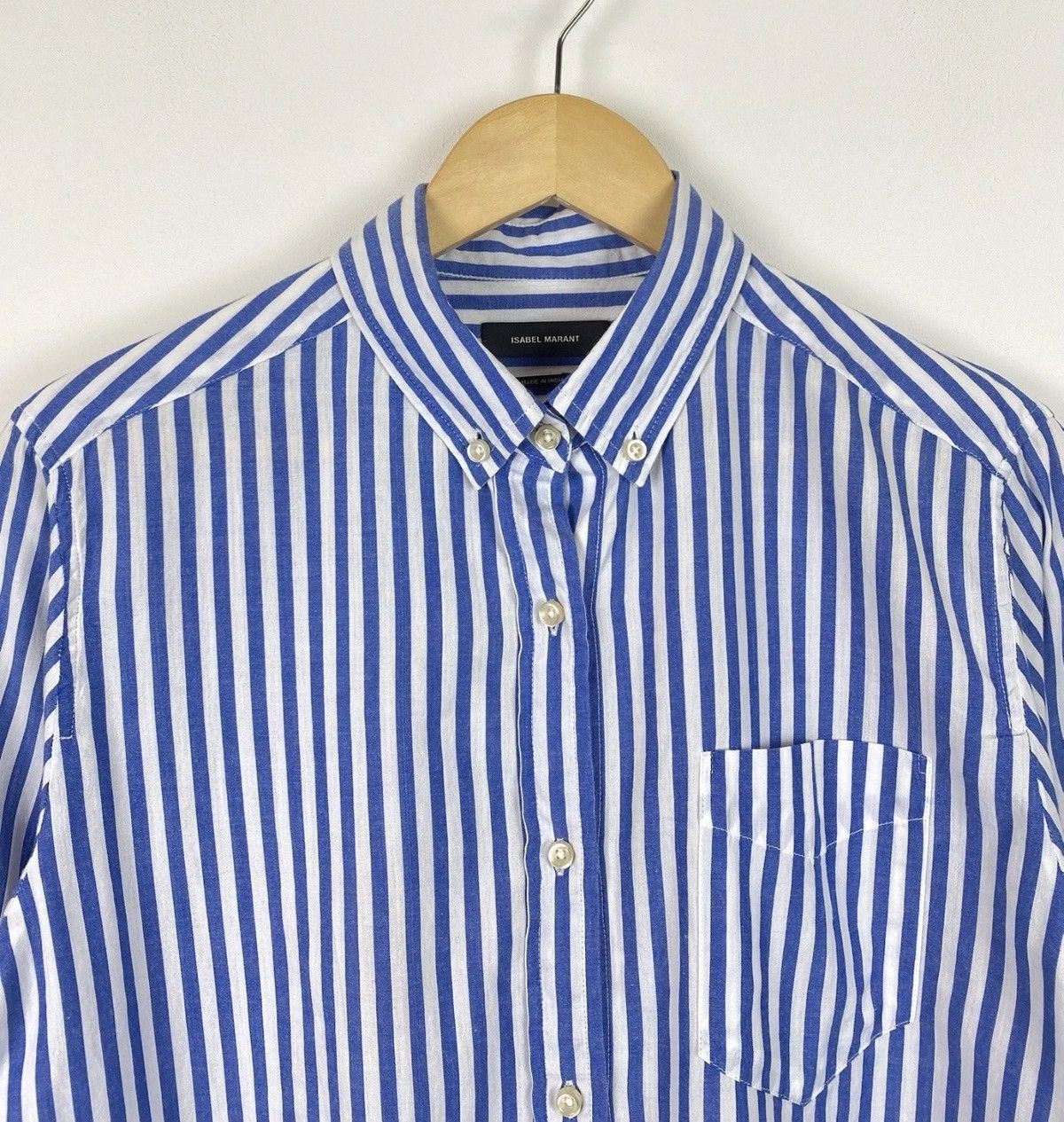 Isabel Marant Isabel Marant Long Sleeve Buttons Shirt Blue & White Striped Size XS / US 0-2 / IT 36-38 - 6 Thumbnail