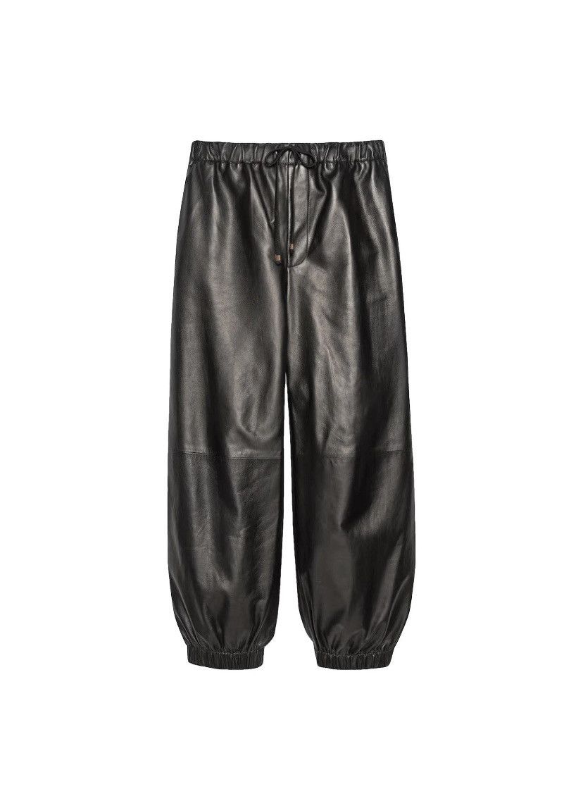 Gucci Gucci black leather jogger pants Size US 32 / EU 48 - 1 Thumbnail