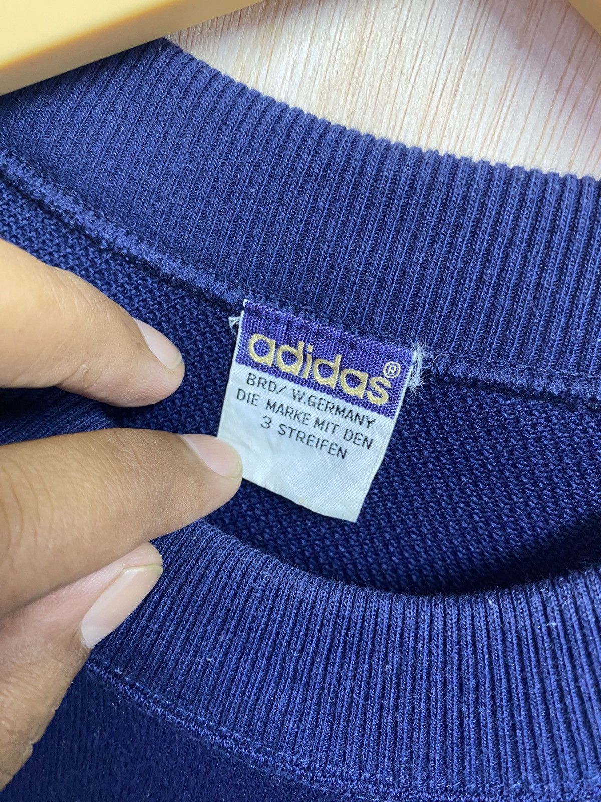 Adidas vintage Adidas West Germany navy blue crewneck sweatshirt Size US XL / EU 56 / 4 - 5 Thumbnail