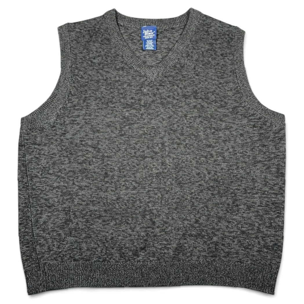 Blair VINTAGE John Blair Sweater Vest Adult XL Gray Black Wool Blend 90s Sleeveless V-Neck Mens Size US XL / EU 56 / 4 - 2 Thumbnail