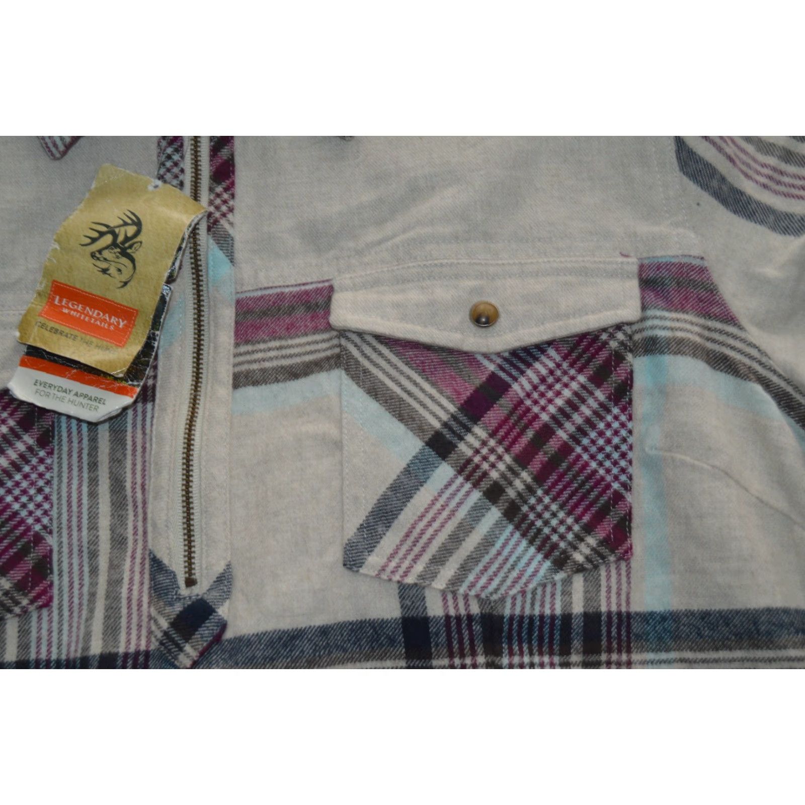 Vintage LEGENDARY WHITETAILS Mens Quarter Zip Plaid Flannel Shirt 1/4 Zip Pearl Snaps Sz XL Beige NWT Mens Casual Pullover Winter Fall Size US XL / EU 56 / 4 - 6 Thumbnail