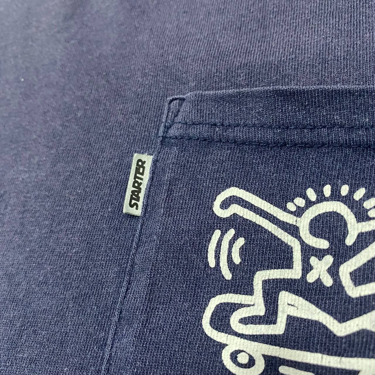 Keith Haring × Vintage Keith Haring x starter 00s 90s Single Pocket Tshirt Size US L / EU 52-54 / 3 - 4 Thumbnail