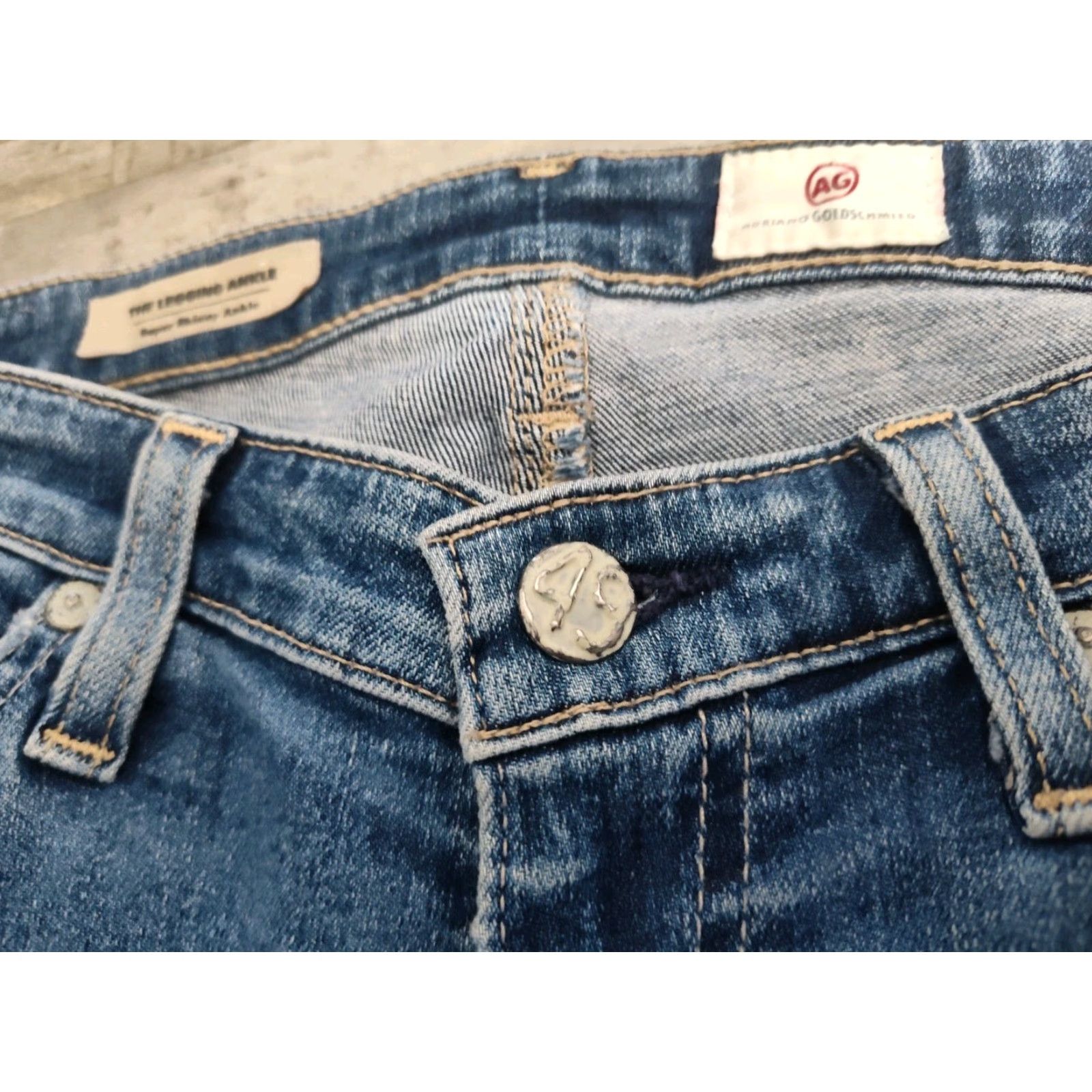 Vintage VINTAGE AG Adriano Goldschmied Women's Blue Skinny Jeans Size 27R Ankle Stretch Denim Size 27" / US 4 / IT 40 - 6 Thumbnail