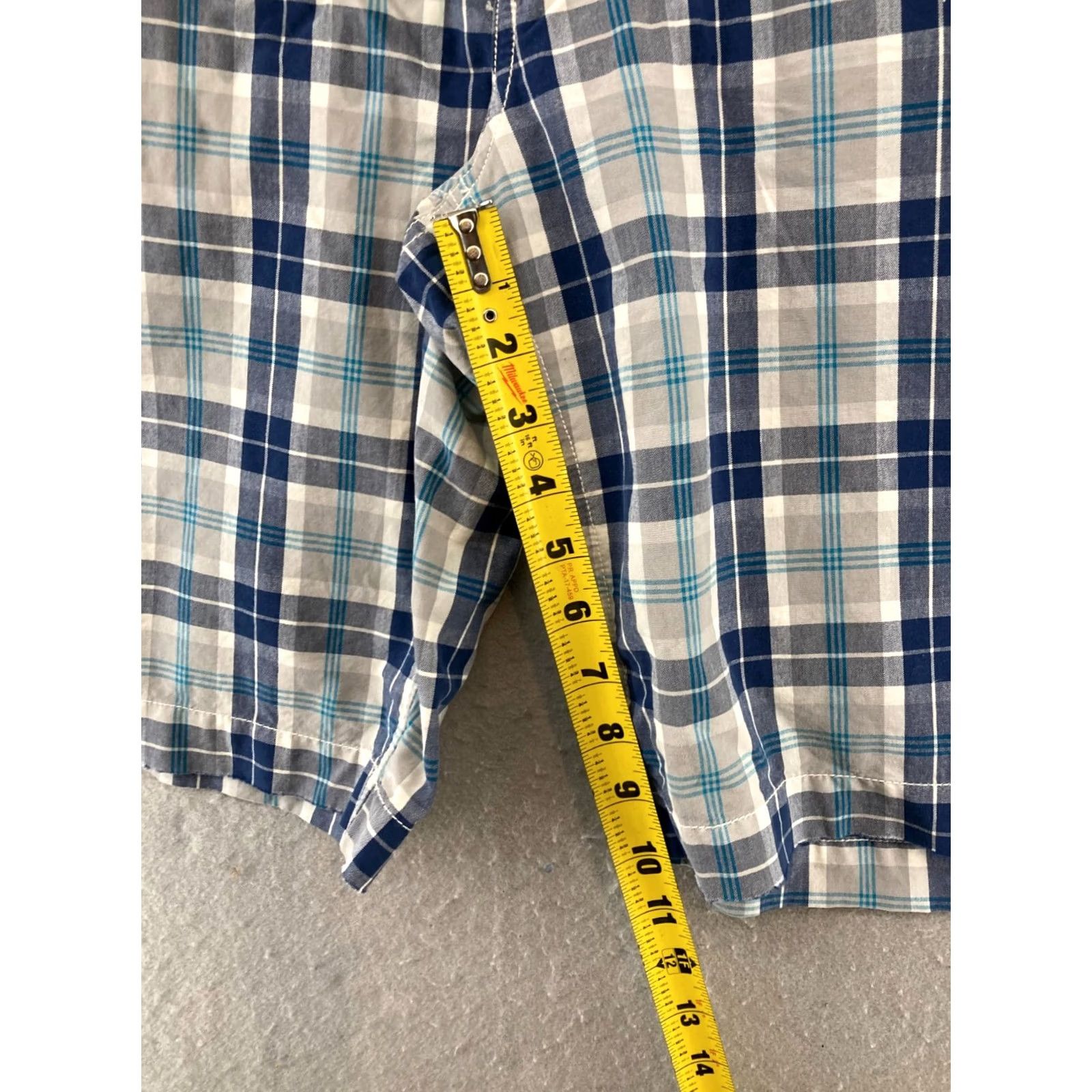 American Eagle Outfitters American Eagle Plaid Shorts Mens 38 Blue Bermuda Casual Cotton NWT Size US 38 / EU 54 - 4 Thumbnail