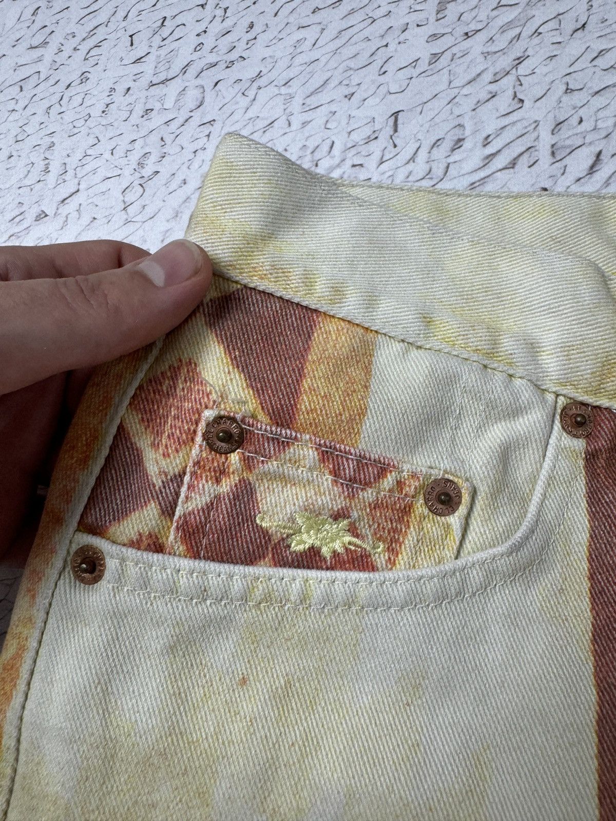 Vintage El Charro Tijuana BNWT allover pattern denim jeans pants Size 26" / US 2 / IT 38 - 10 Thumbnail