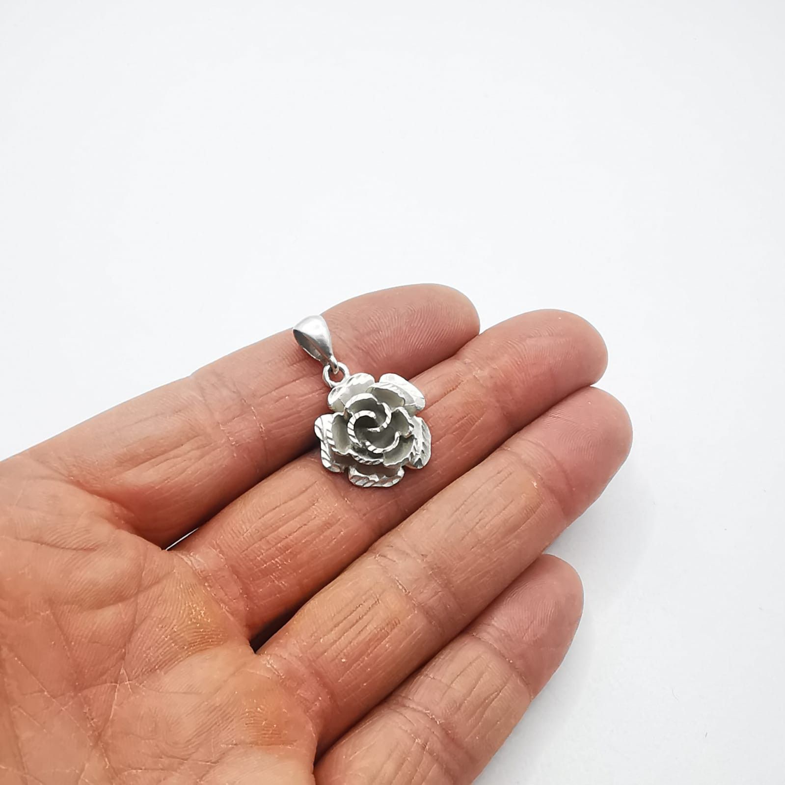 Sterling Silver × Vintage Vintage Gorgeous Pendant "Rose " 925 Sterling Silver 7g Size ONE SIZE - 3 Thumbnail