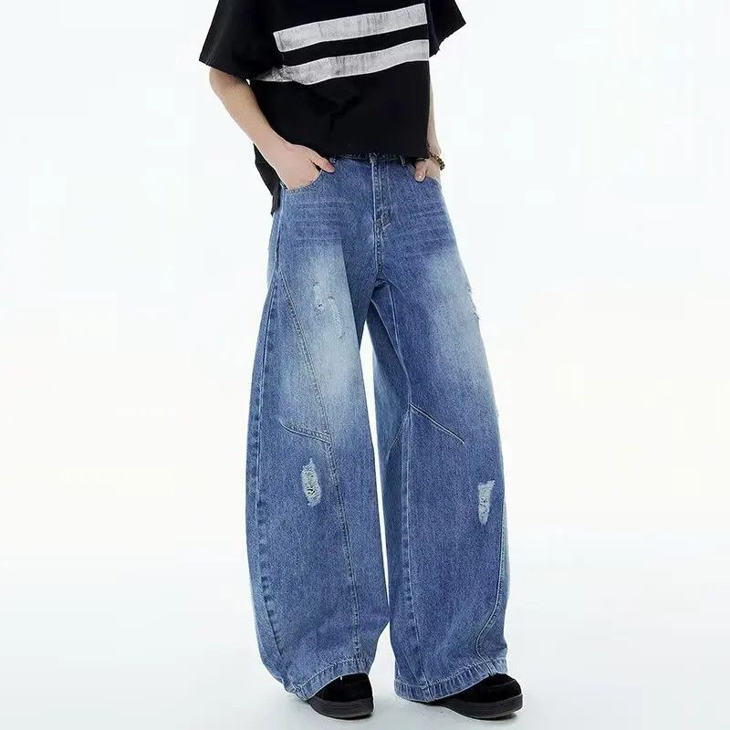 Japanese Brand Retro loose washed wide leg jeans Size US 32 / EU 48 - 3 Thumbnail