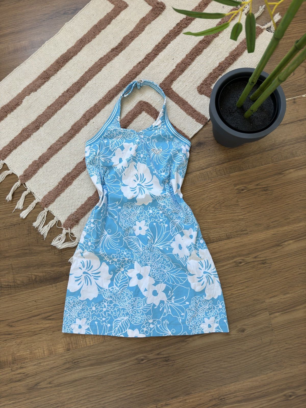 Vintage VINTAGE ROXY 2000s FLOWERS MINI DRESS Size XS / US 0-2 / IT 36-38 - 3 Thumbnail