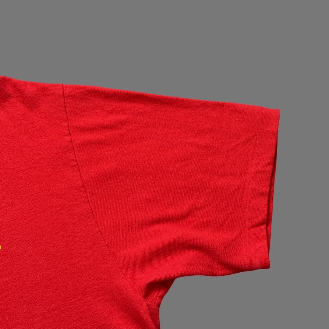 Hanes VTG 90s Hanes Beefy 'Only Visiting' Red SS Tee Size L GUC Size US L / EU 52-54 / 3 - 3 Thumbnail