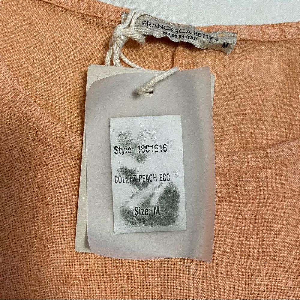 Other NWT New Francesca Bettini Orange Linen Top With Peplum Made Size M / US 6-8 / IT 42-44 - 7 Thumbnail