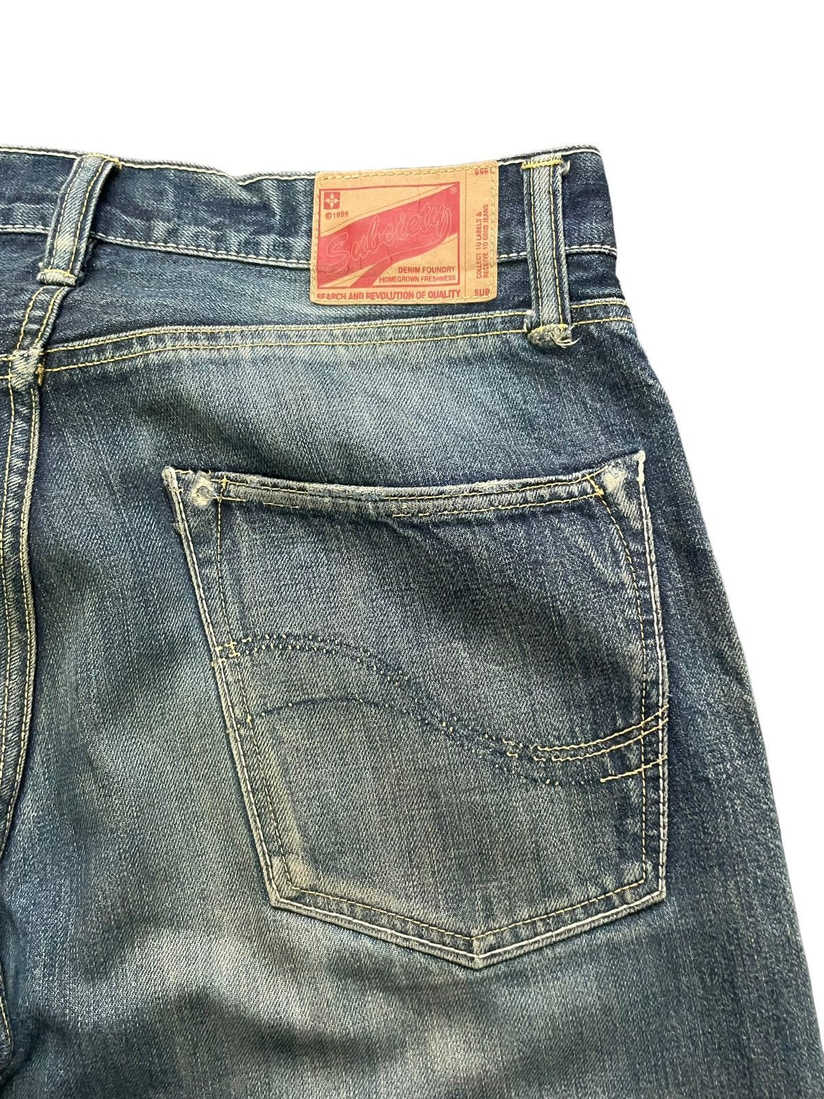 Japanese Brand Subciety Selvedge Distresed Denim Size US 34 / EU 50 - 12 Thumbnail