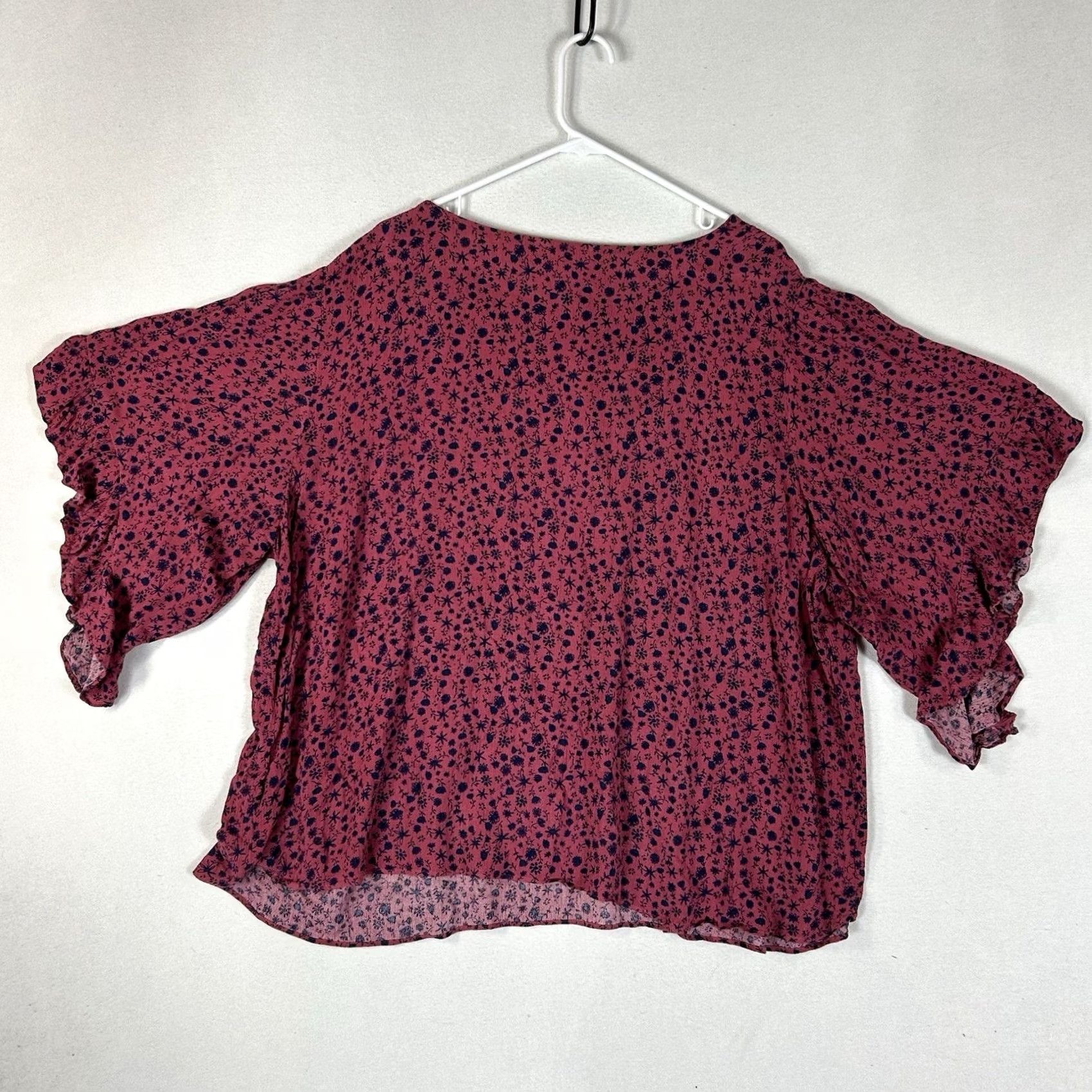 Vintage LC Lauren Conrad Blouse Floral Print Womens 3X Plus Short Sleeve Work Casual Top Size XXL / US 16-18 / IT 52-54 - 5 Thumbnail