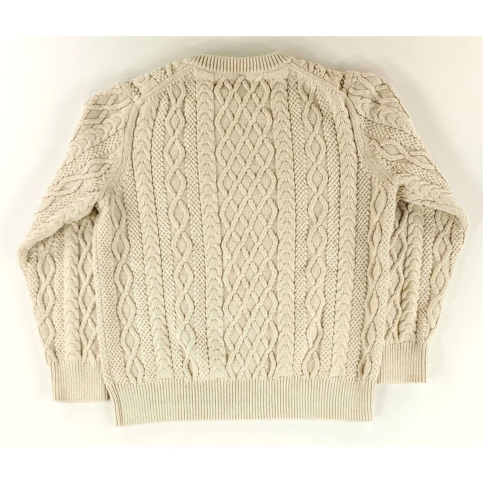 J.Crew J.CREW Sweater Cable Knit Cotton White Long Sleeve Mens L Pullover Shirt Size US L / EU 52-54 / 3 - 3 Thumbnail