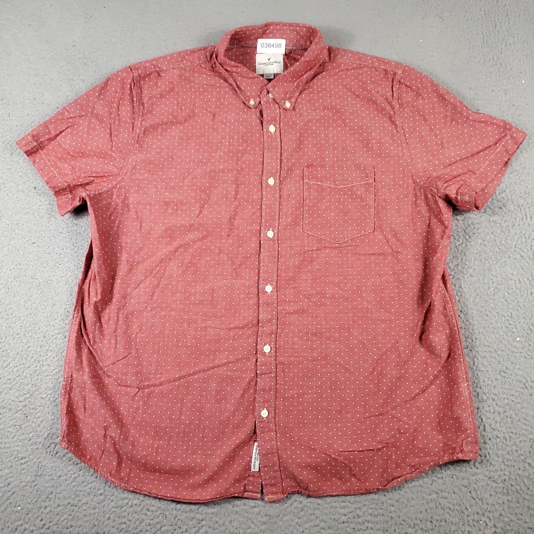 American Eagle Outfitters American Eagle Outfitters Shirt Mens 2XL Red Button-Up Short Sleeve Cotton Button-Front Casual Everyday Mens Size US XXL / EU 58 / 5 - 2 Thumbnail