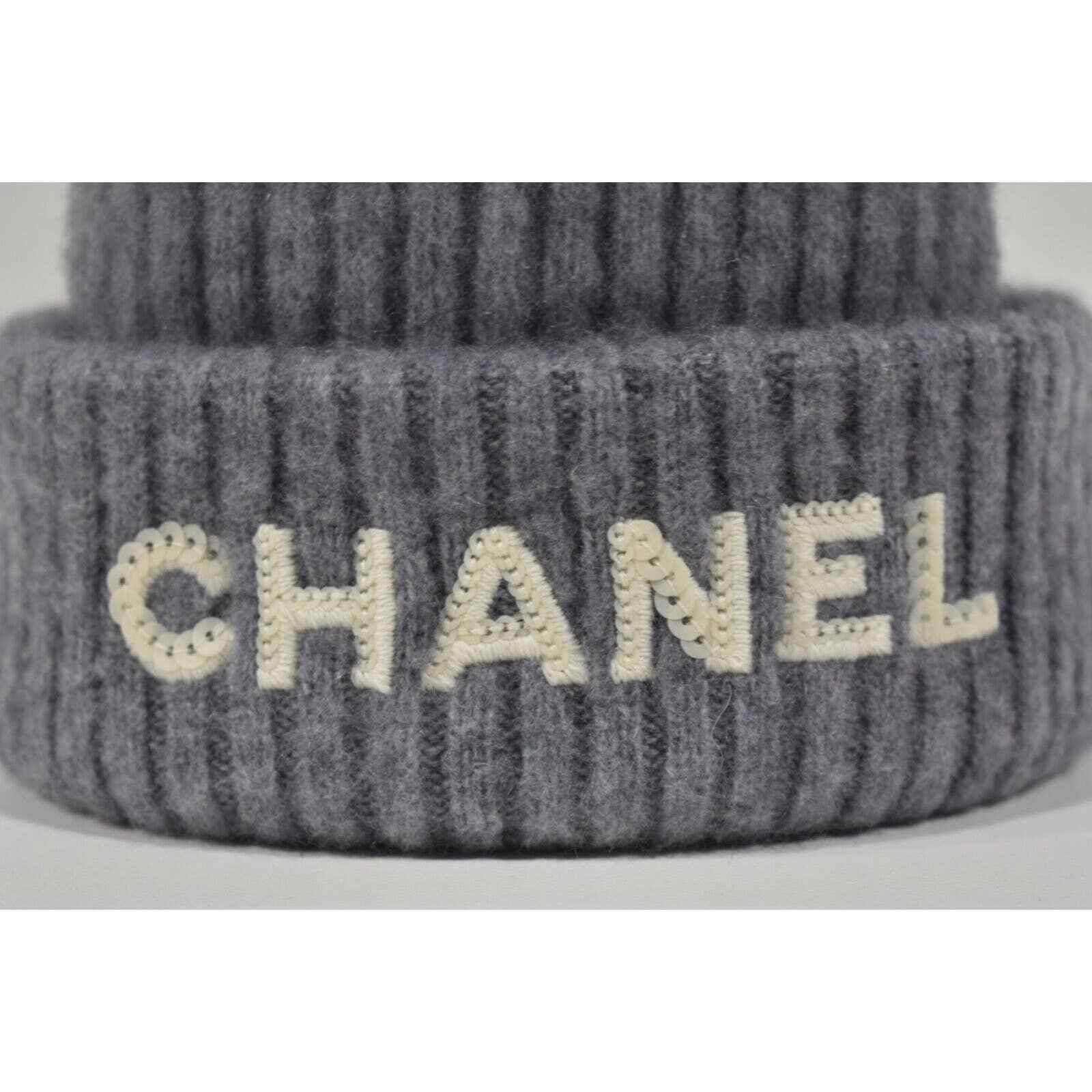 Chanel Chanel Cashmere Sequin CC Logo Beanie Winter Hat Cap Cloche Size ONE SIZE - 3 Thumbnail