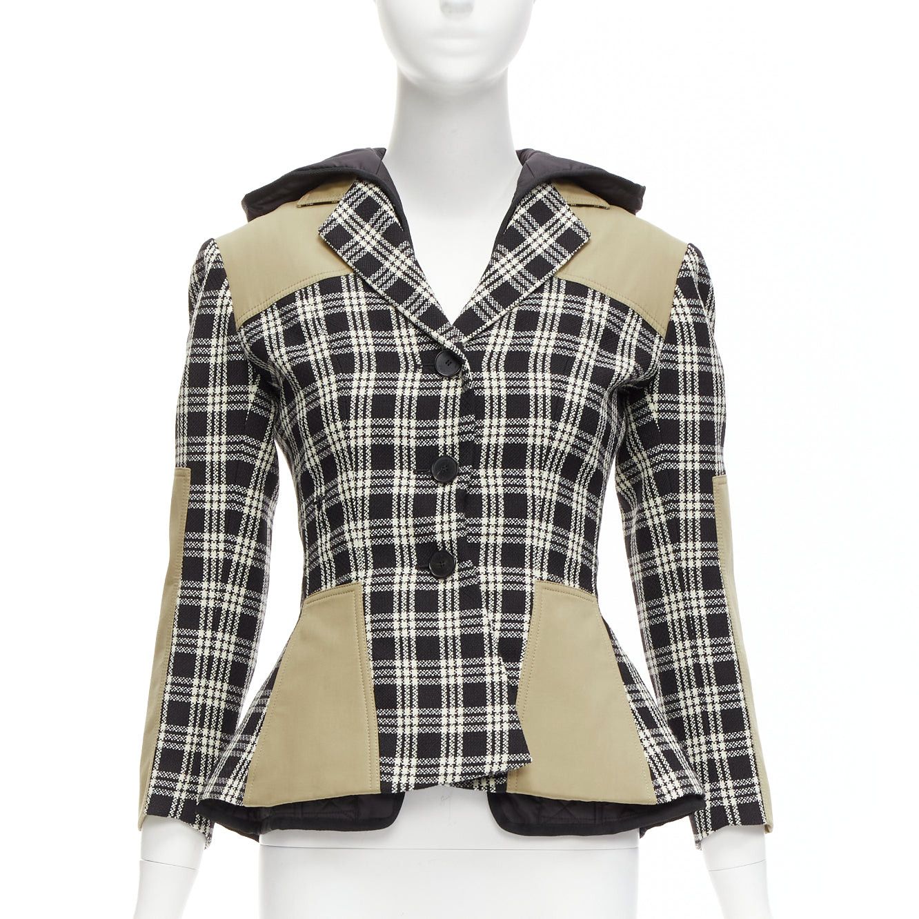 Dior CHRISTIAN DIOR 2022 black white virgin wool Cannage lined bar jacket FR34 XS Size XS / US 0-2 / IT 36-38 - 1 Thumbnail