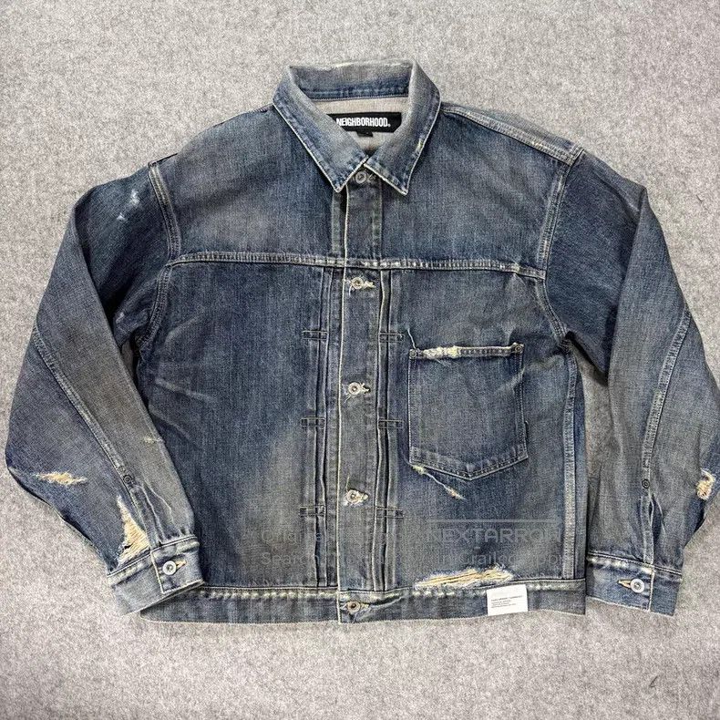 Neighborhood Neighborhood Distressed Destroyed Denim Jacket Size US L / EU 52-54 / 3 - 2 Thumbnail