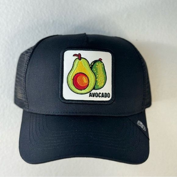 Designer NEW AVOCADO PATCH BLACK TRUCKER MESH CAP HAT Size ONE SIZE - 1 Thumbnail