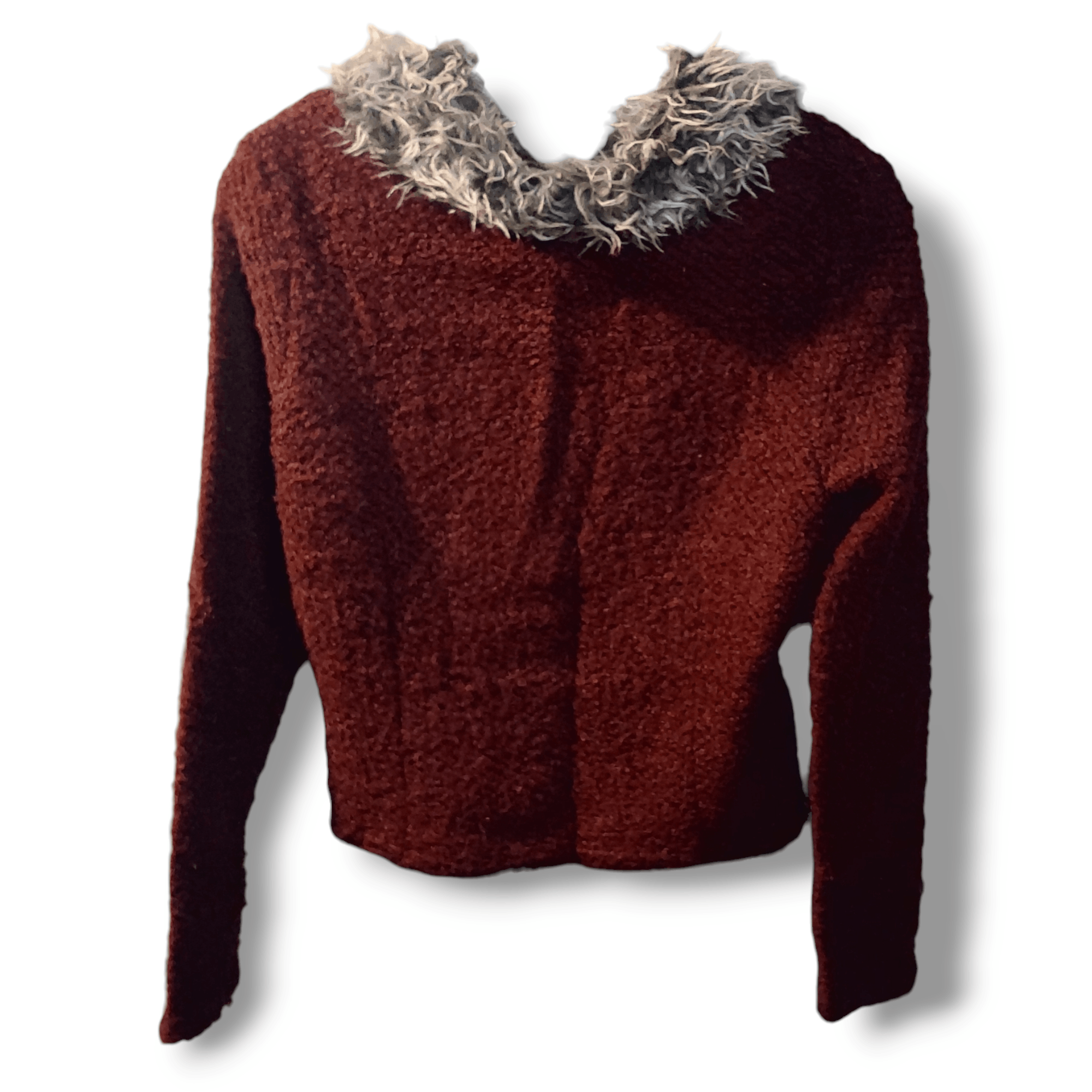 Vintage Just Nikki :) Vintage 90's Burgundy Textured Cardigan Size L / US 10 / IT 46 - 5 Thumbnail