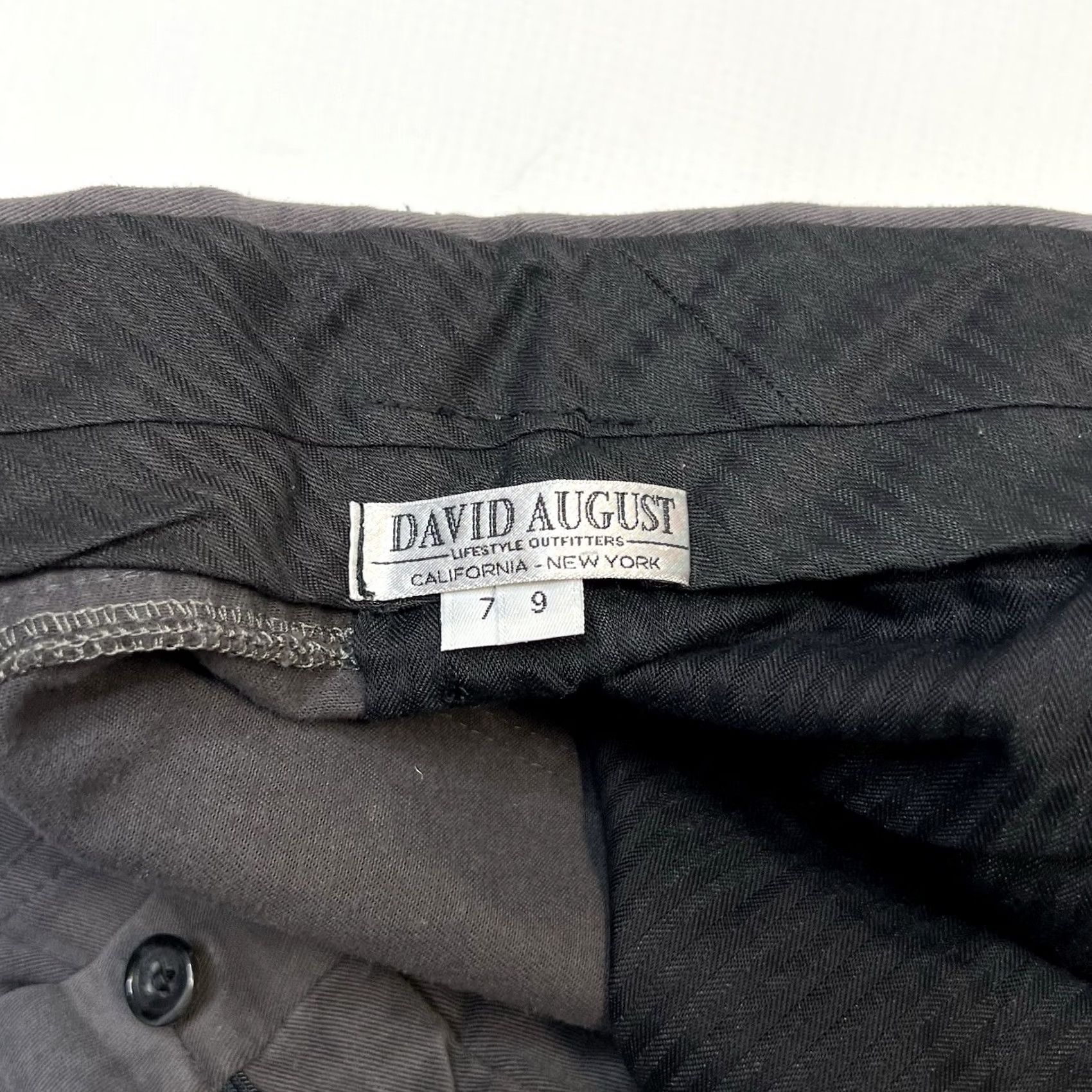 Vintage David August Mens Gray Chino Pants Size 32X30 Flat Front - Premium Cotton Khaki Size US 32 / EU 48 - 7 Thumbnail
