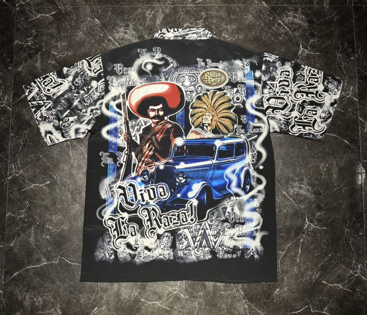 Other Rare Vintage Viva La Raza All Over Print Shirt Size US L / EU 52-54 / 3 - 2 Thumbnail