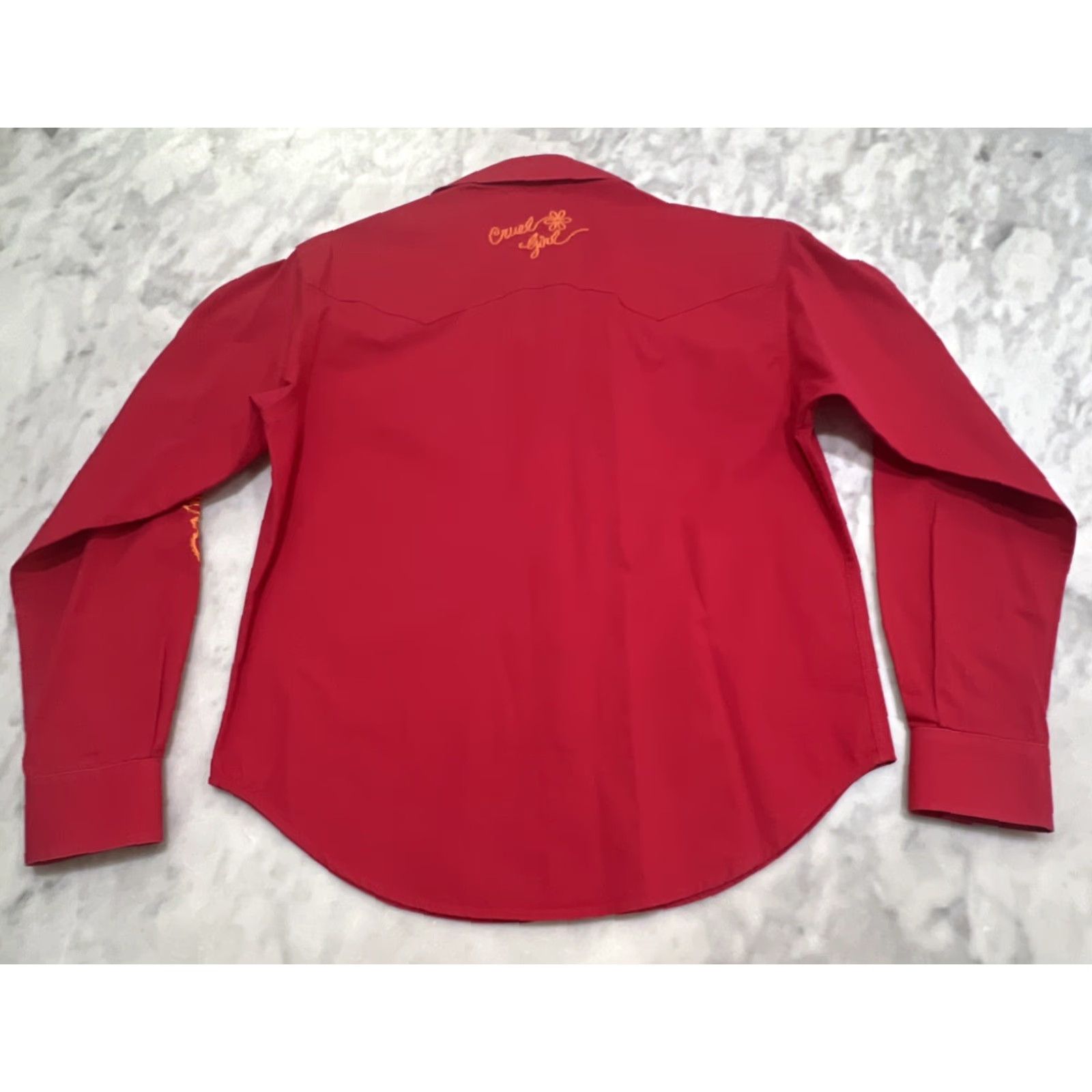 Vintage Cruel Girl Western Snap Shirt Women’s M Long Sleeve Horse Shoe Snaps Red READ Size M / US 6-8 / IT 42-44 - 4 Thumbnail