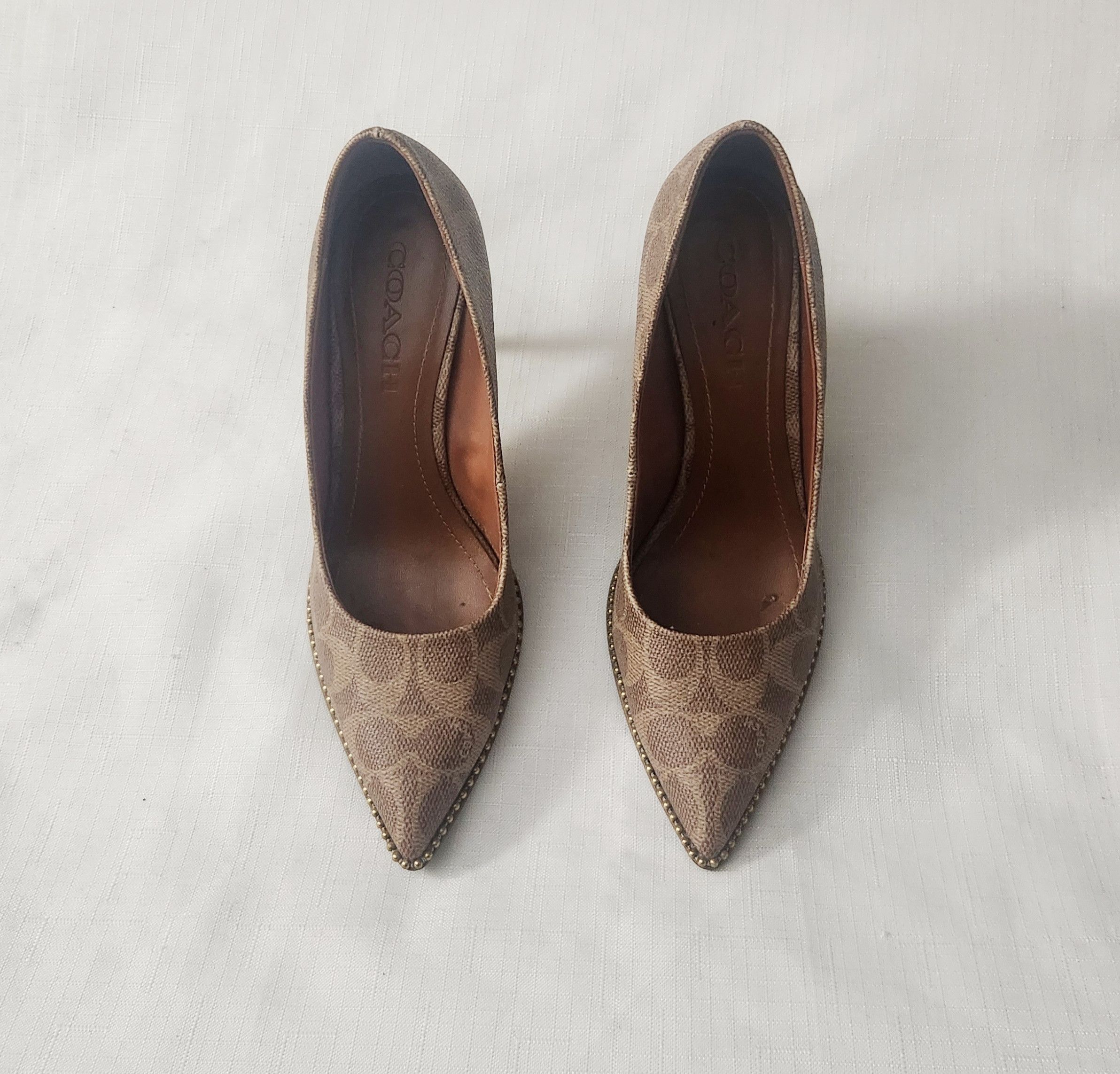 Coach × Designer COACH Waverly Pump with Beadchain Women Size 6 B Tan (G4374) Size US 6 / IT 36 - 10 Thumbnail