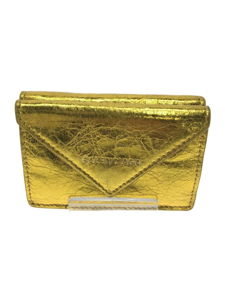 Balenciaga Balenciaga Leather Tri-Fold Wallet Gold Size ONE SIZE - 1 Thumbnail