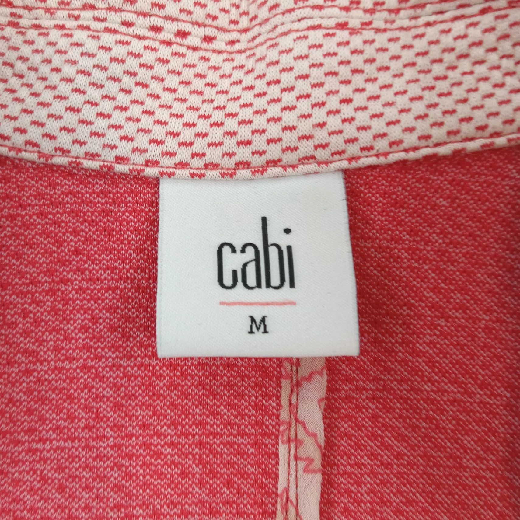 Vintage Cabi Womens Medium Red White Geometric Casual Collar Jacket with Pockets Size M / US 6-8 / IT 42-44 - 5 Thumbnail