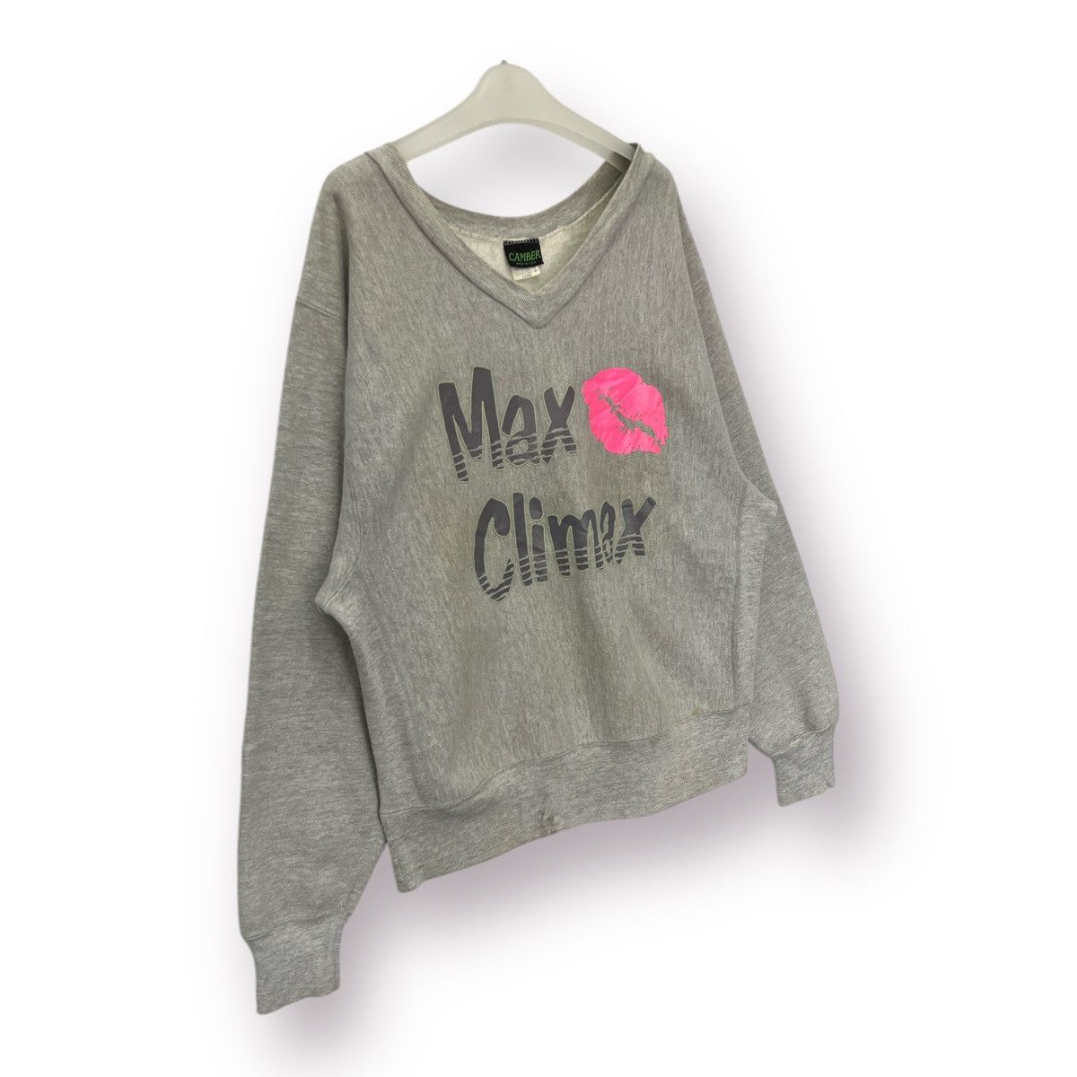 Camber × Vintage 🔥 Vintage 90's Made in USA Camber Max Climax V-Neck sweat Size US L / EU 52-54 / 3 - 3 Thumbnail