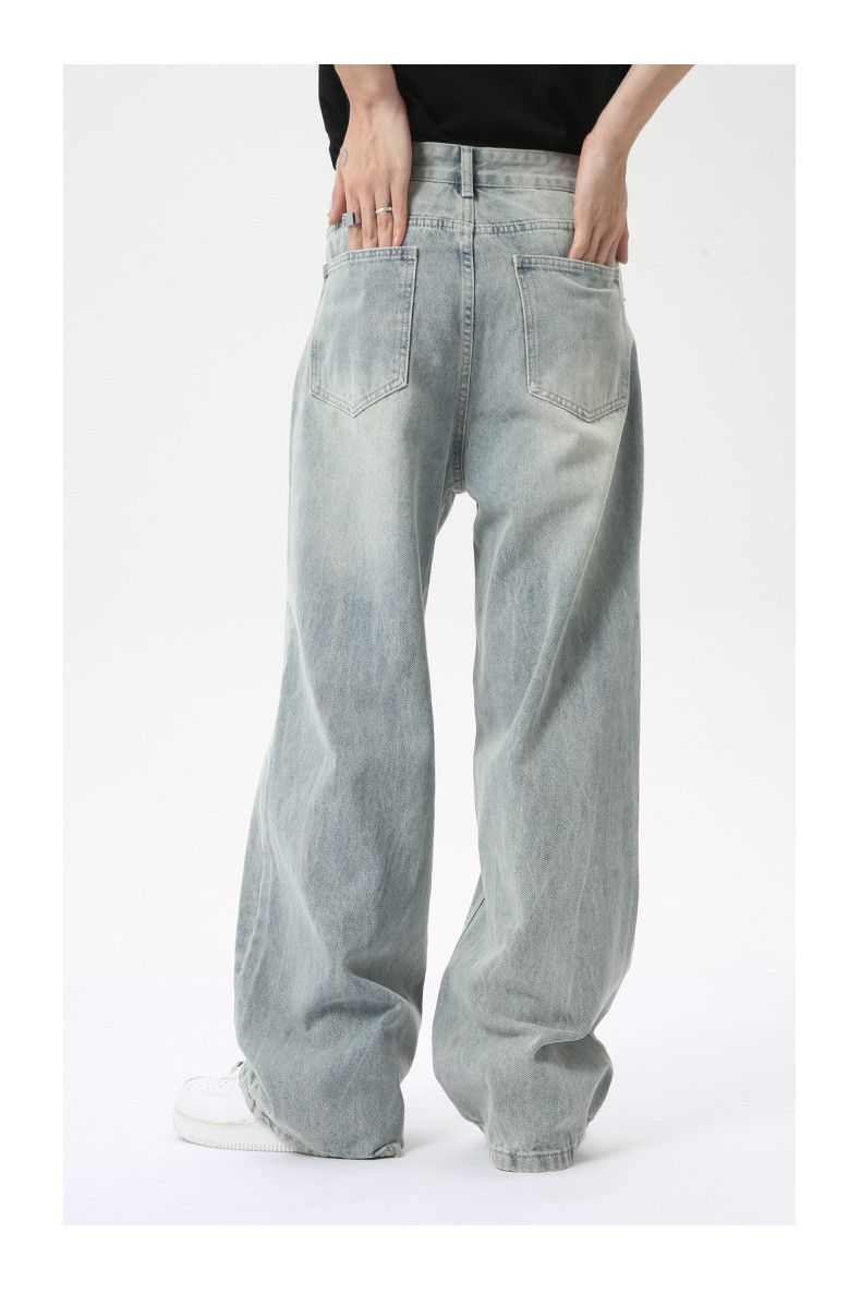 Japanese Brand × Jean Washed light blue straight-leg loose-fitting jeans Size US 32 / EU 48 - 5 Thumbnail