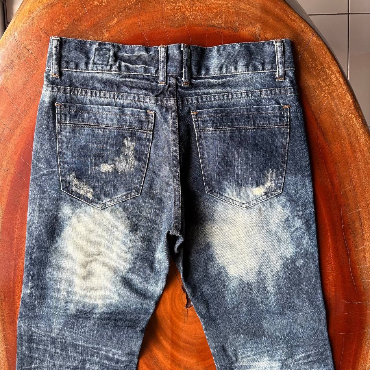 semanticdesign Semantic Design Acid Wash Bleach Dark Blue Jeans Pants Size US 32 / EU 48 - 4 Thumbnail