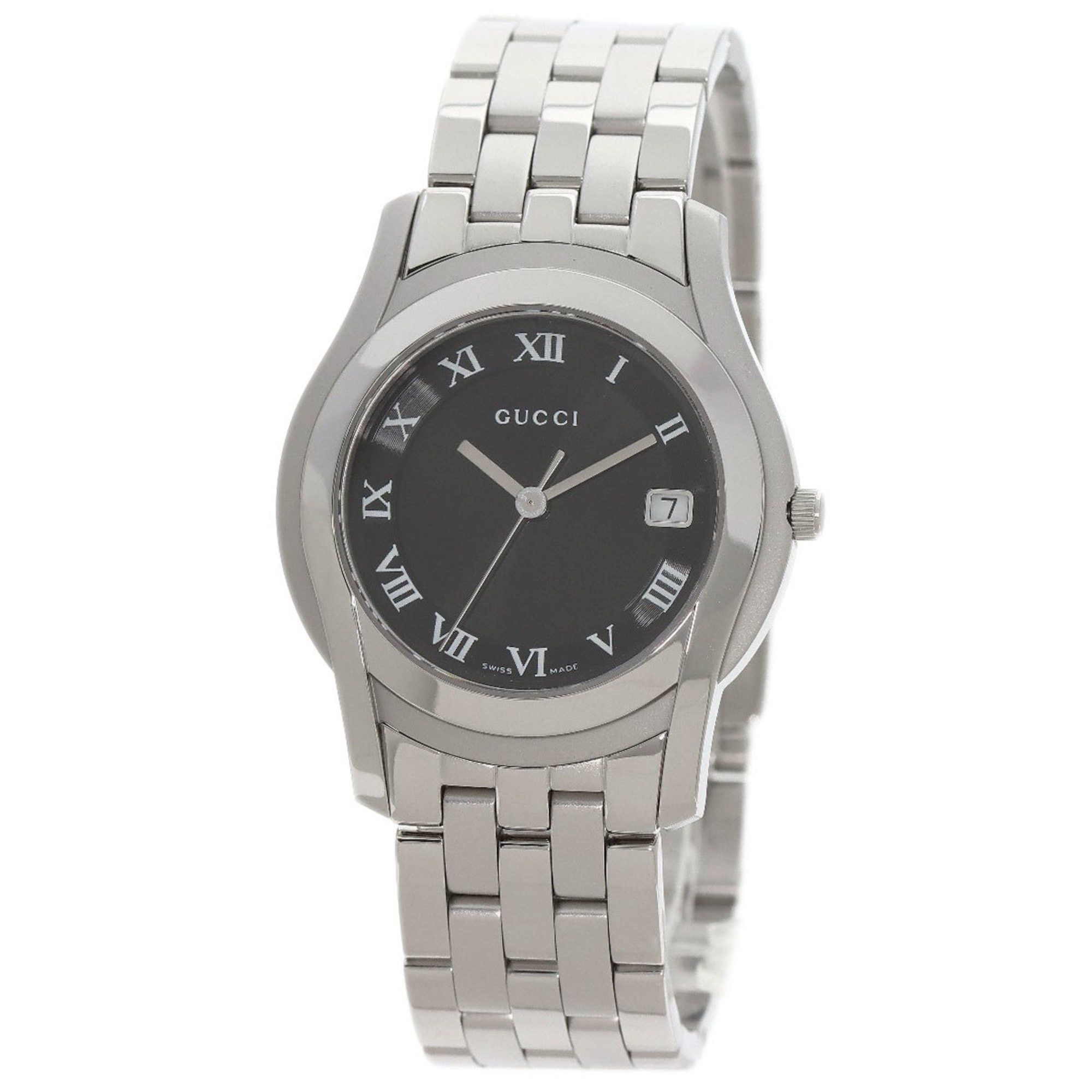 image of Gucci 5500M Watch Stainless Steel/ss Men's Gucci in Black