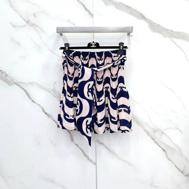 Chanel Chanel Pleated Pink Silk Blend Mini Skirt 0089 Size 23" - 1 Thumbnail