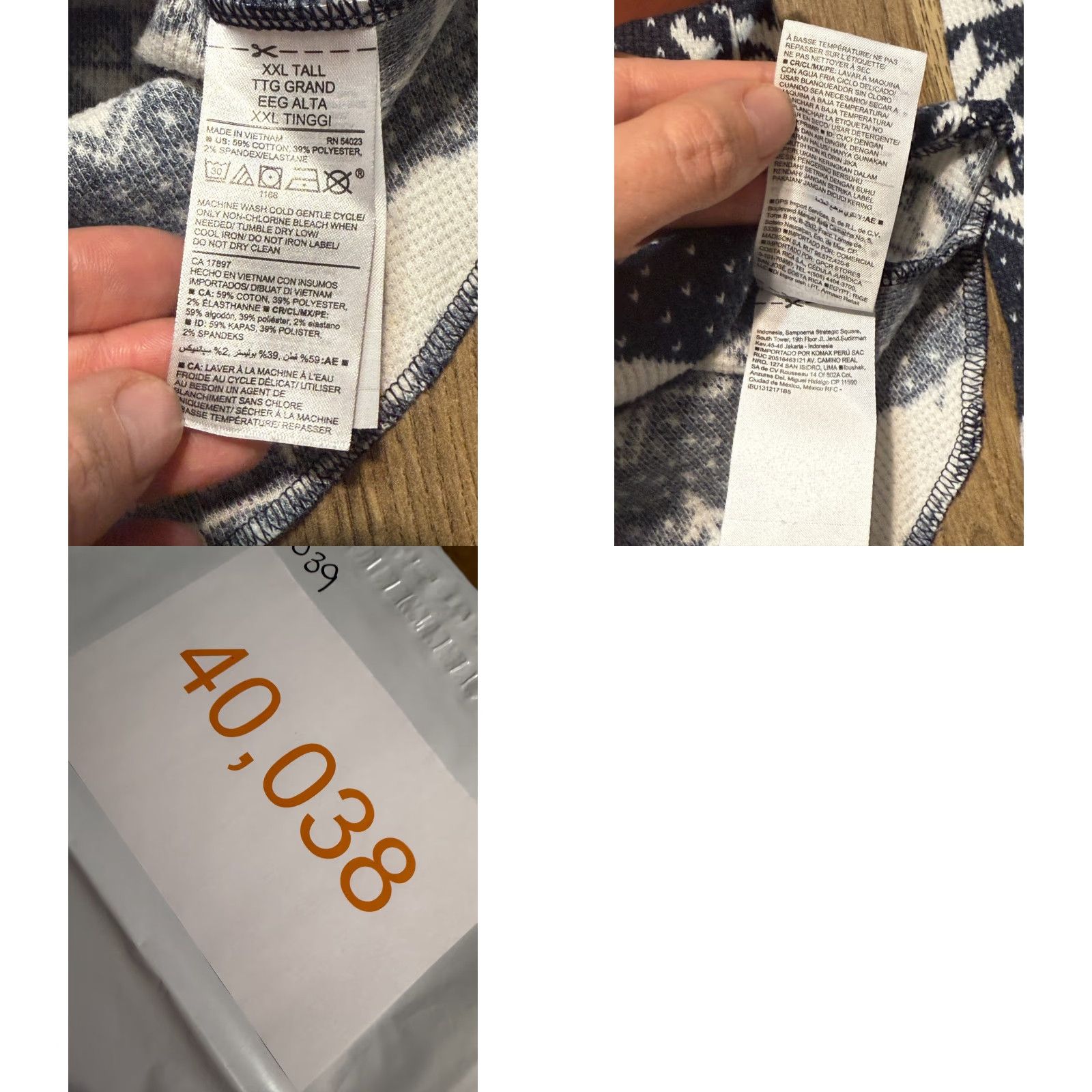 Old Navy VINTAGE Old Navy Shirt Womens 2XL Tall Blue White Long Sleeve Printed Thermal Casual Fall Spring Summer Winter Womens Size XXL / US 16-18 / IT 52-54 - 8 Thumbnail