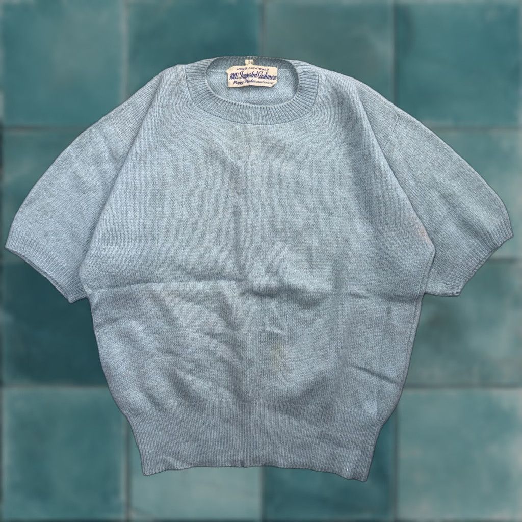 Vintage VINTAGE Peggy Parker Wool Cashmere Sweater Rockabilly Womens 1940s 1950s Blue Knit M Size M / US 6-8 / IT 42-44 - 1 Thumbnail