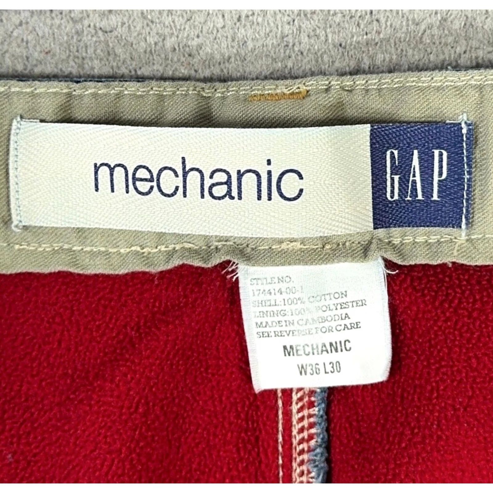 Gap VINTAGE Gap Fleece Lined Carpenter Jeans Mens 36x30 Work Relaxed Mechanic Pants Blue Denim Cotton Baggy Logo 90s Men jeans Size US 36 / EU 52 - 5 Thumbnail