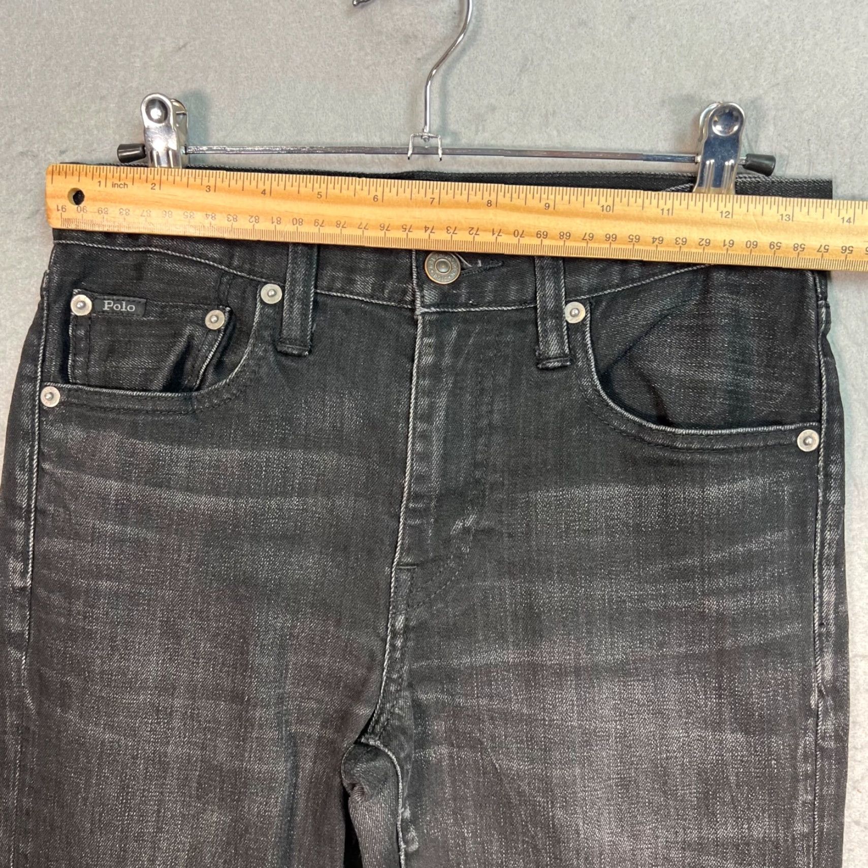 Polo Ralph Lauren Polo Ralph Lauren Jeans Womens 26 Black Skinny Distressed Raw Hem Denim 5-Pocket Rise Mid Inseam 25 Size 26" / US 2 / IT 38 - 5 Thumbnail